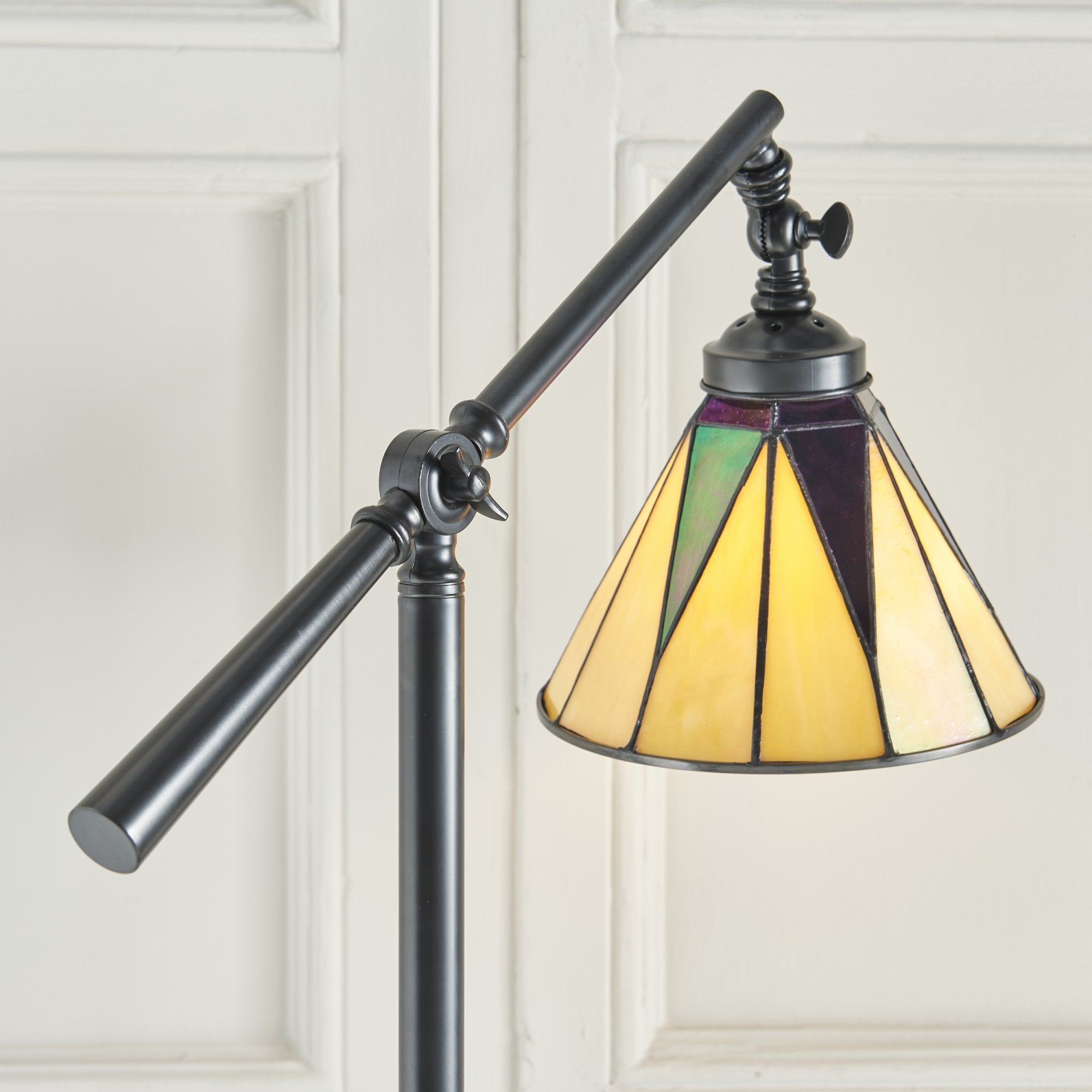 Interiors 1900 Dark Star Task Floor Lamp - Tiffany Glass