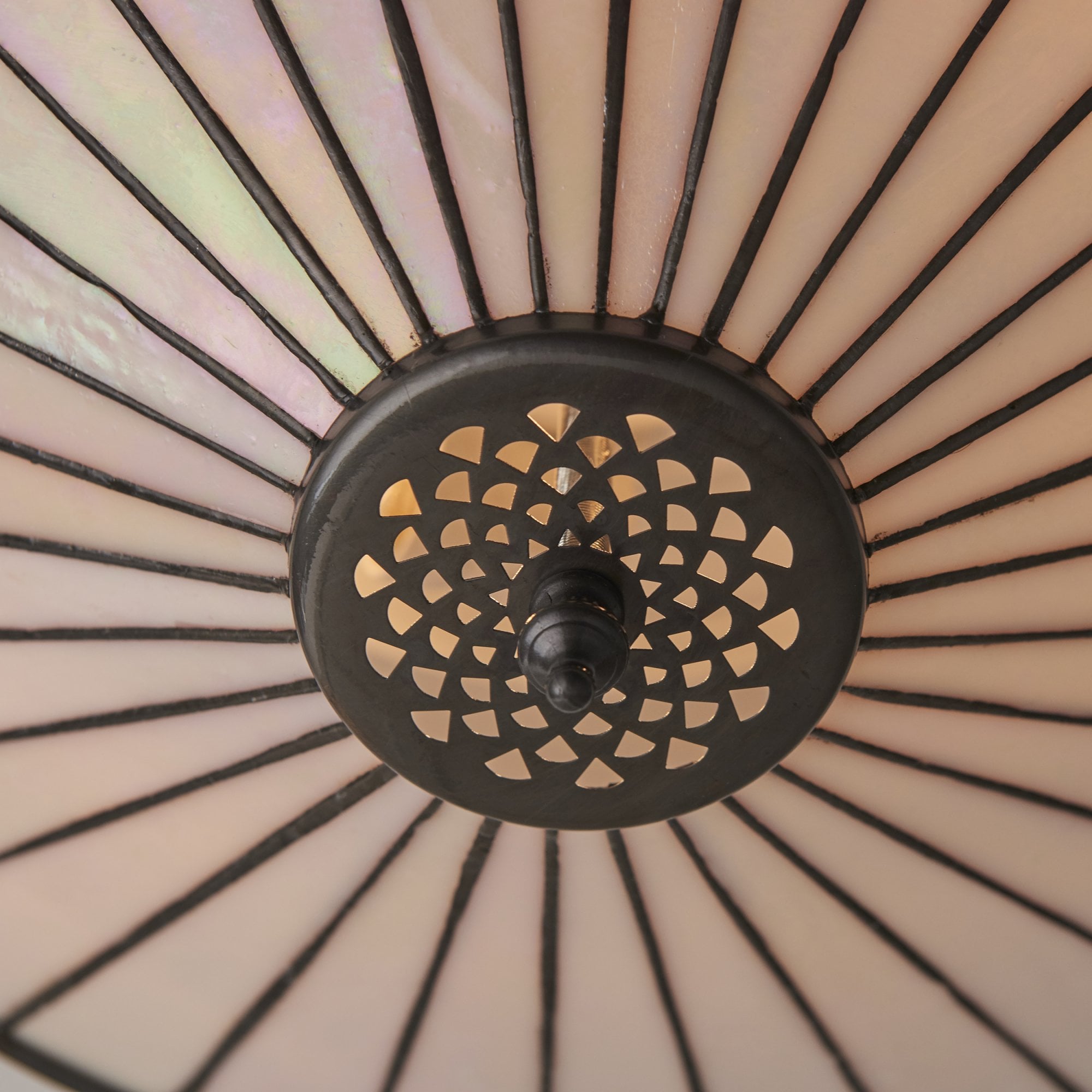 Interiors 1900 Fargo Medium 2 Light Flush Fitting - Tiffany Glass