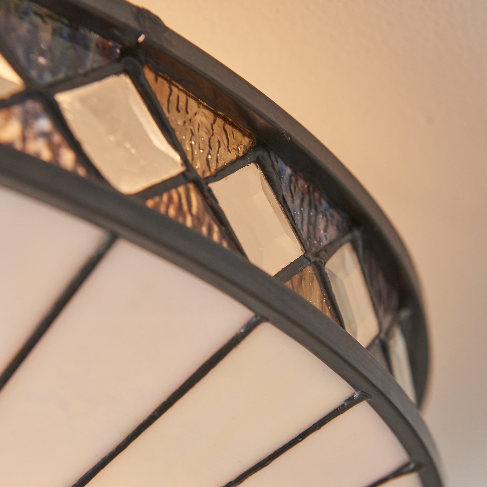 Interiors 1900 Fargo Medium 2 Light Flush Fitting - Tiffany Glass