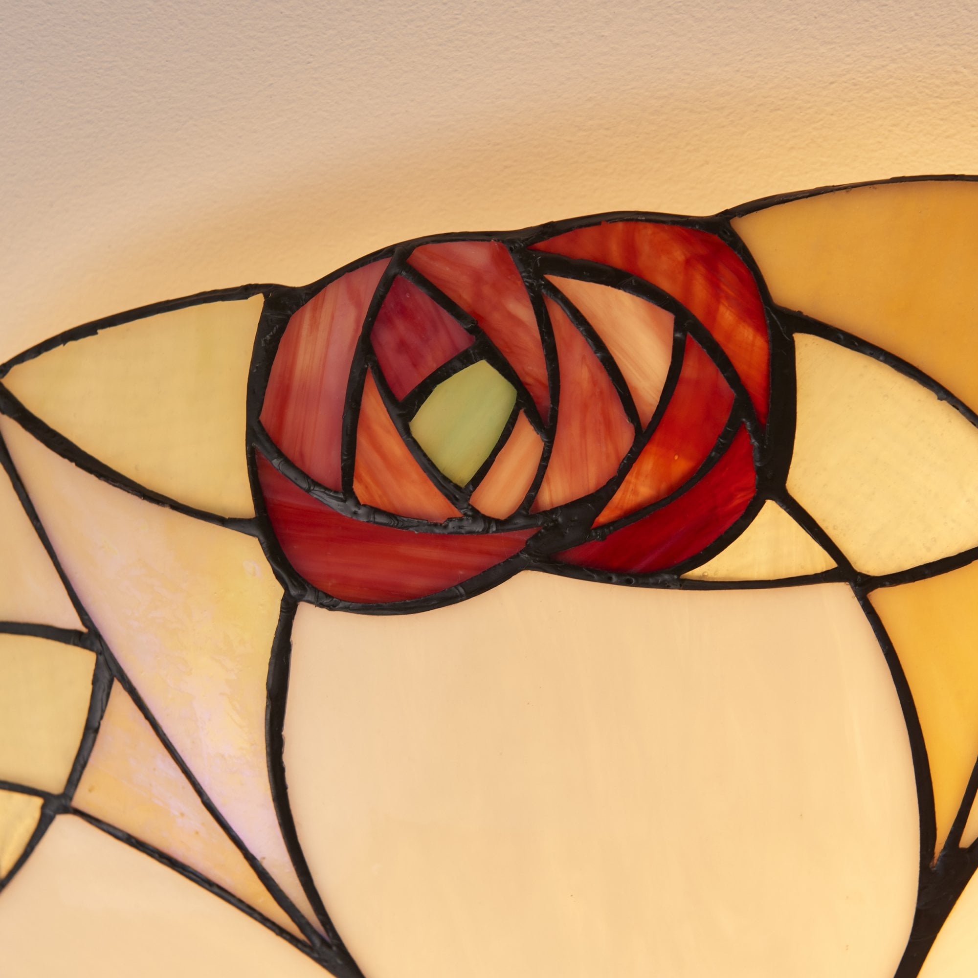 Interiors 1900 Ingram Large 2 Light Flush Fitting - Tiffany Glass