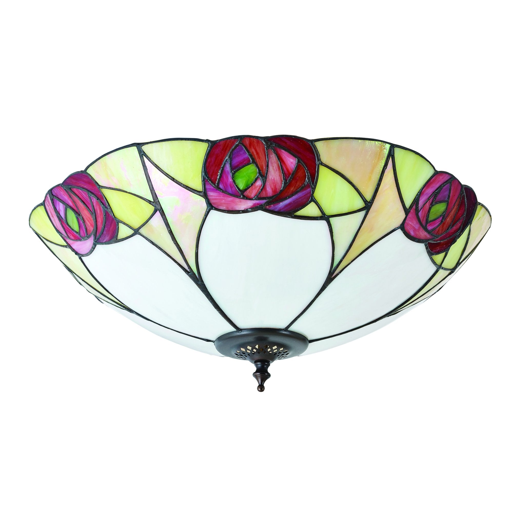 Interiors 1900 Ingram Large 2 Light Flush Fitting - Tiffany Glass