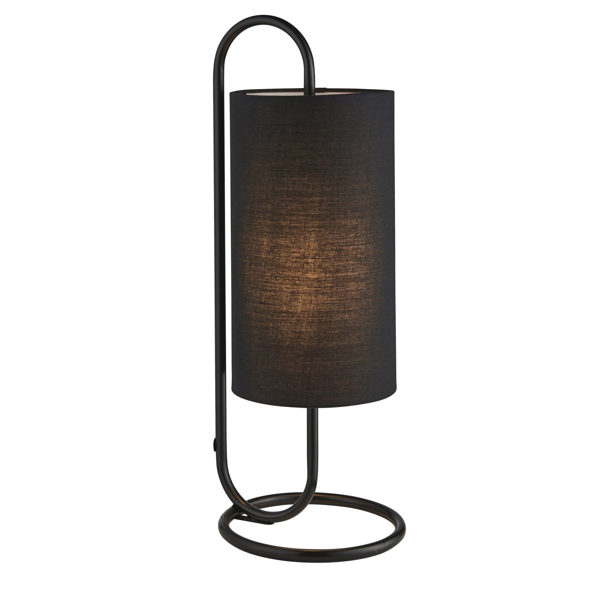Endon Klip Metal Frame Table Lamp - Matt Black With Black Shade - Short