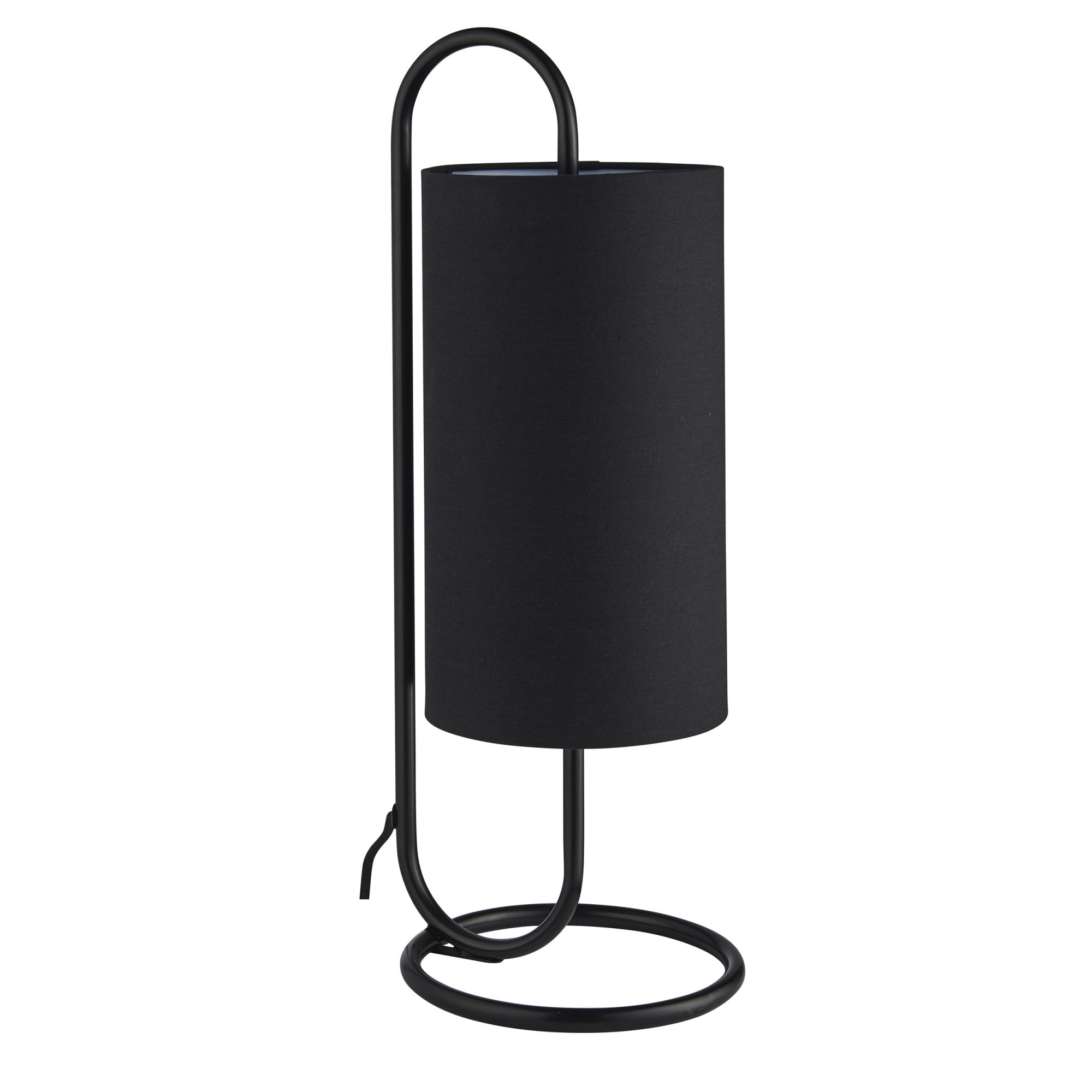 Endon Klip Metal Frame Table Lamp - Matt Black With Black Shade - Short