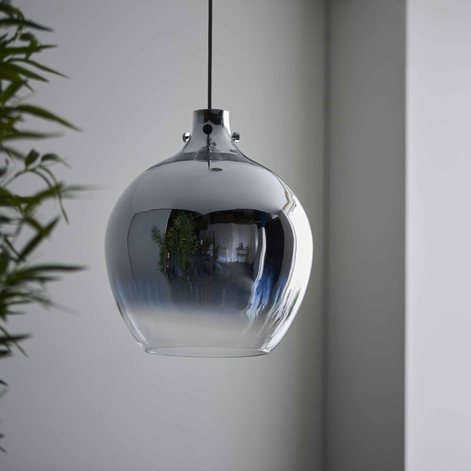 Endon Chromatic Single Light Pendant - Ombre Effect Chrome