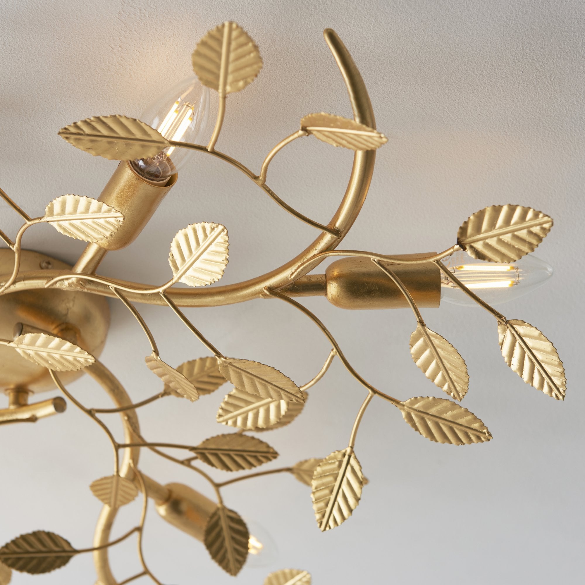 Endon Linette 6 Light Flush Fitting - Gold Leaf