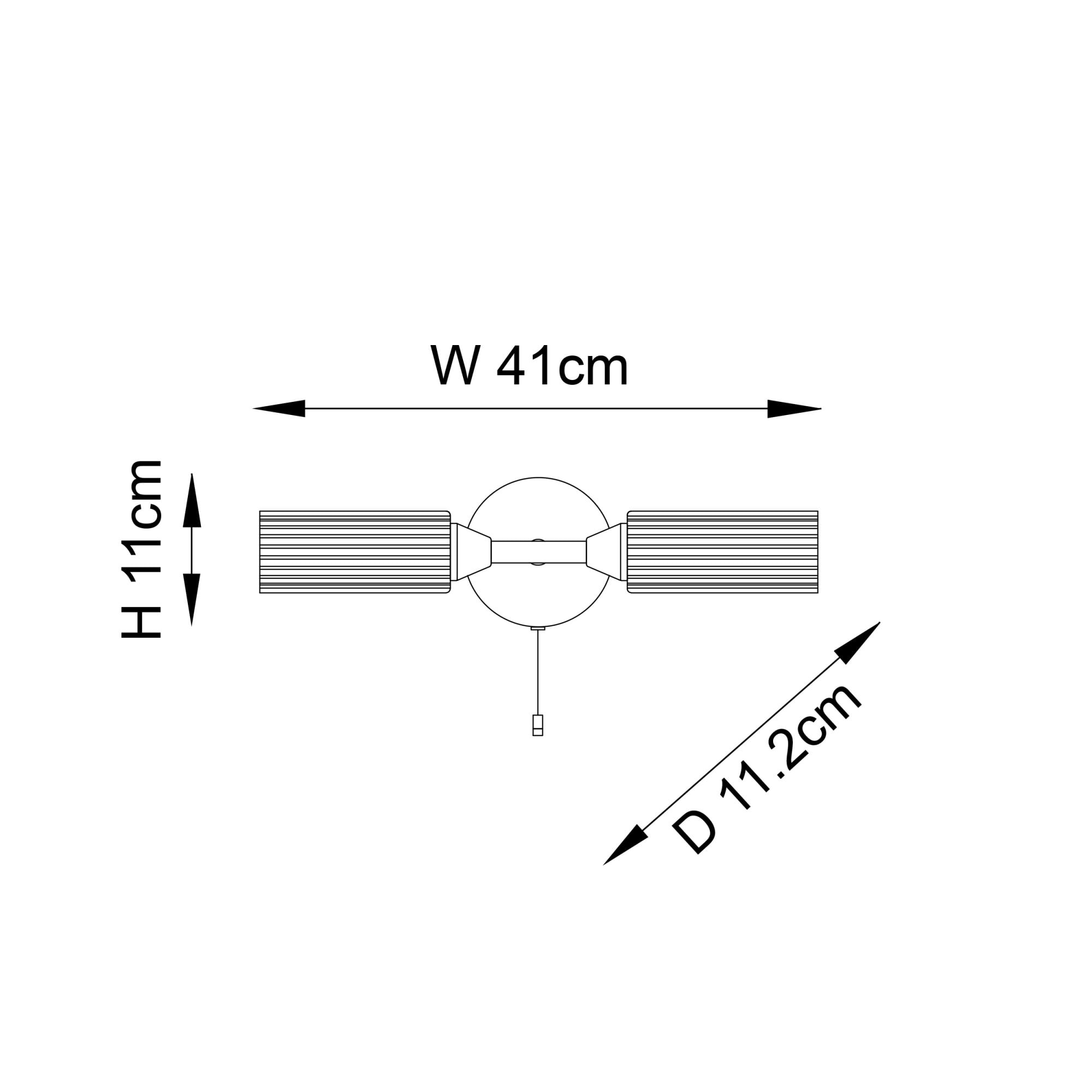 Endon Flute Double Wall Light - Frosted, Ribbed Glass & Chrome