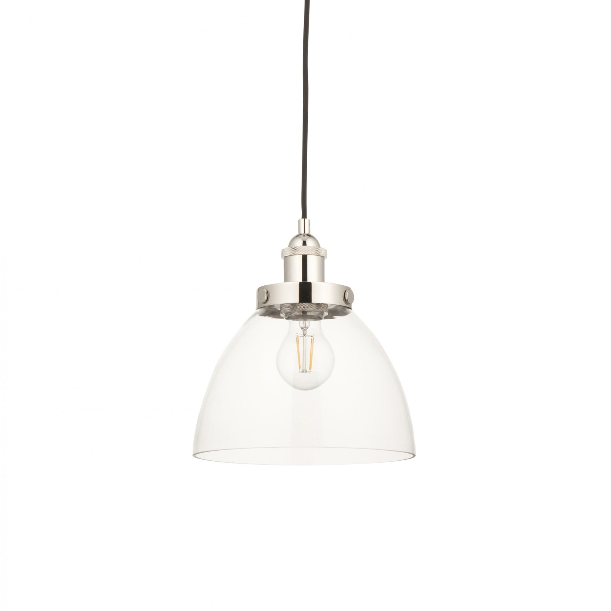 Endon Hansen Single Light Pendant - Bright Nickel