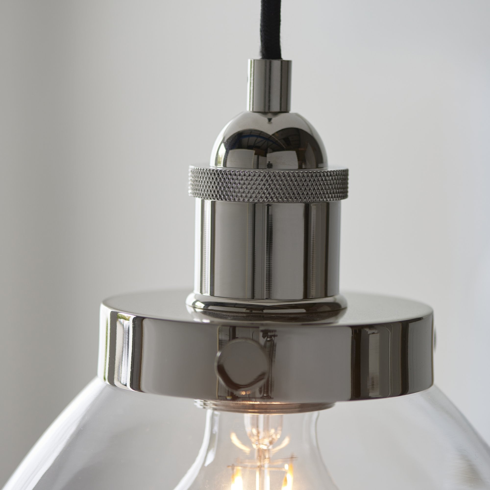 Endon Hansen Single Light Pendant - Bright Nickel