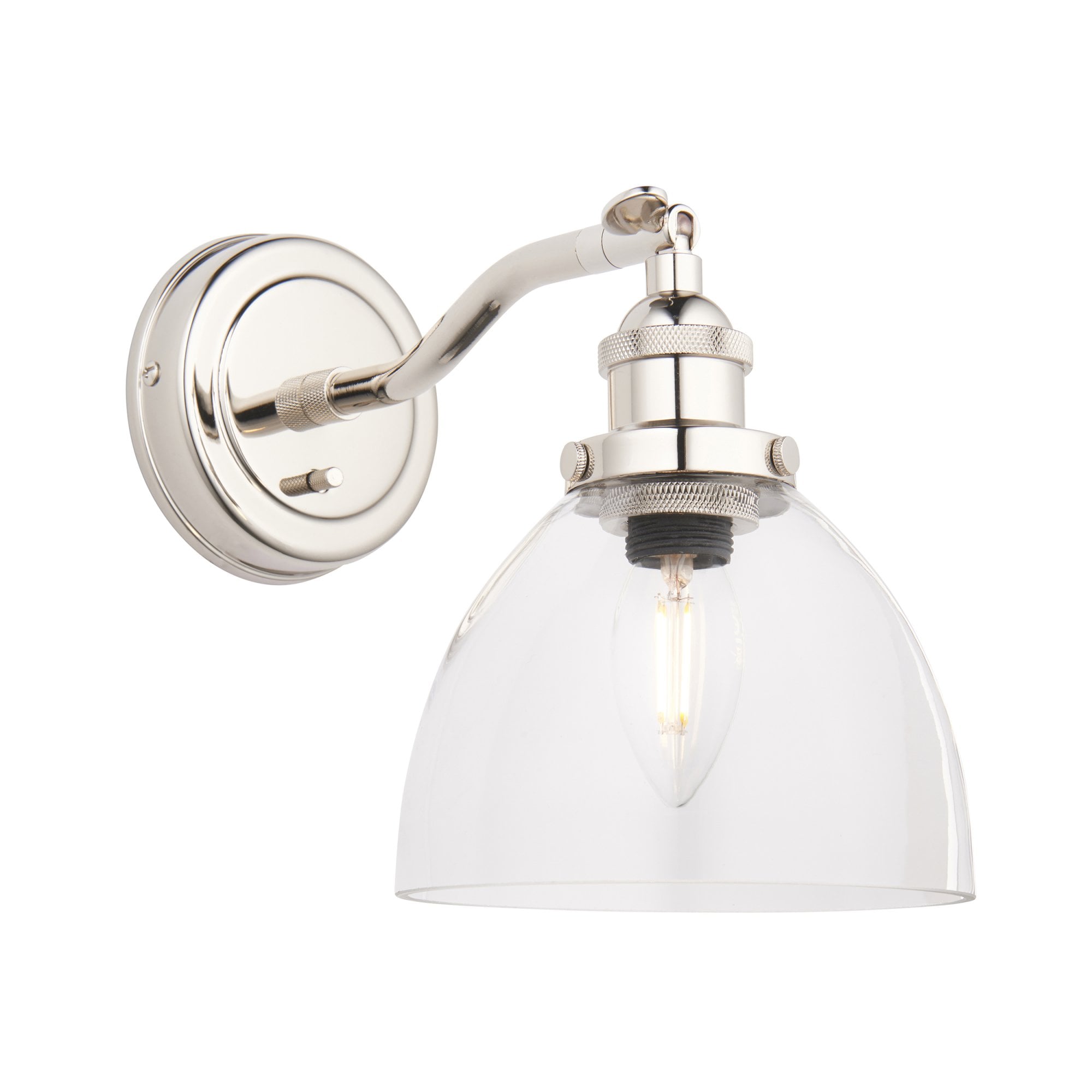 Endon Hansen Single Wall Light - Bright Nickel