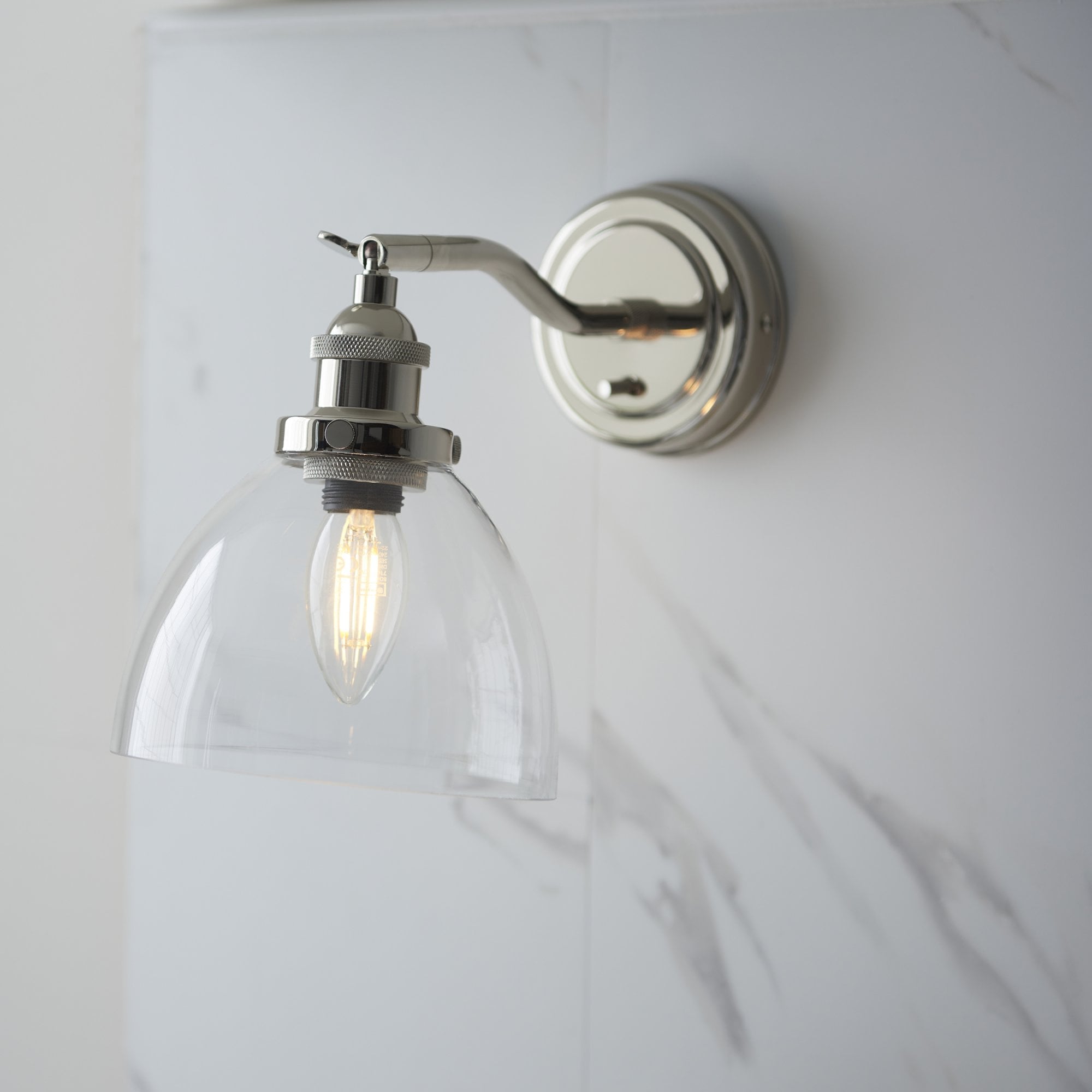 Endon Hansen Single Wall Light - Bright Nickel
