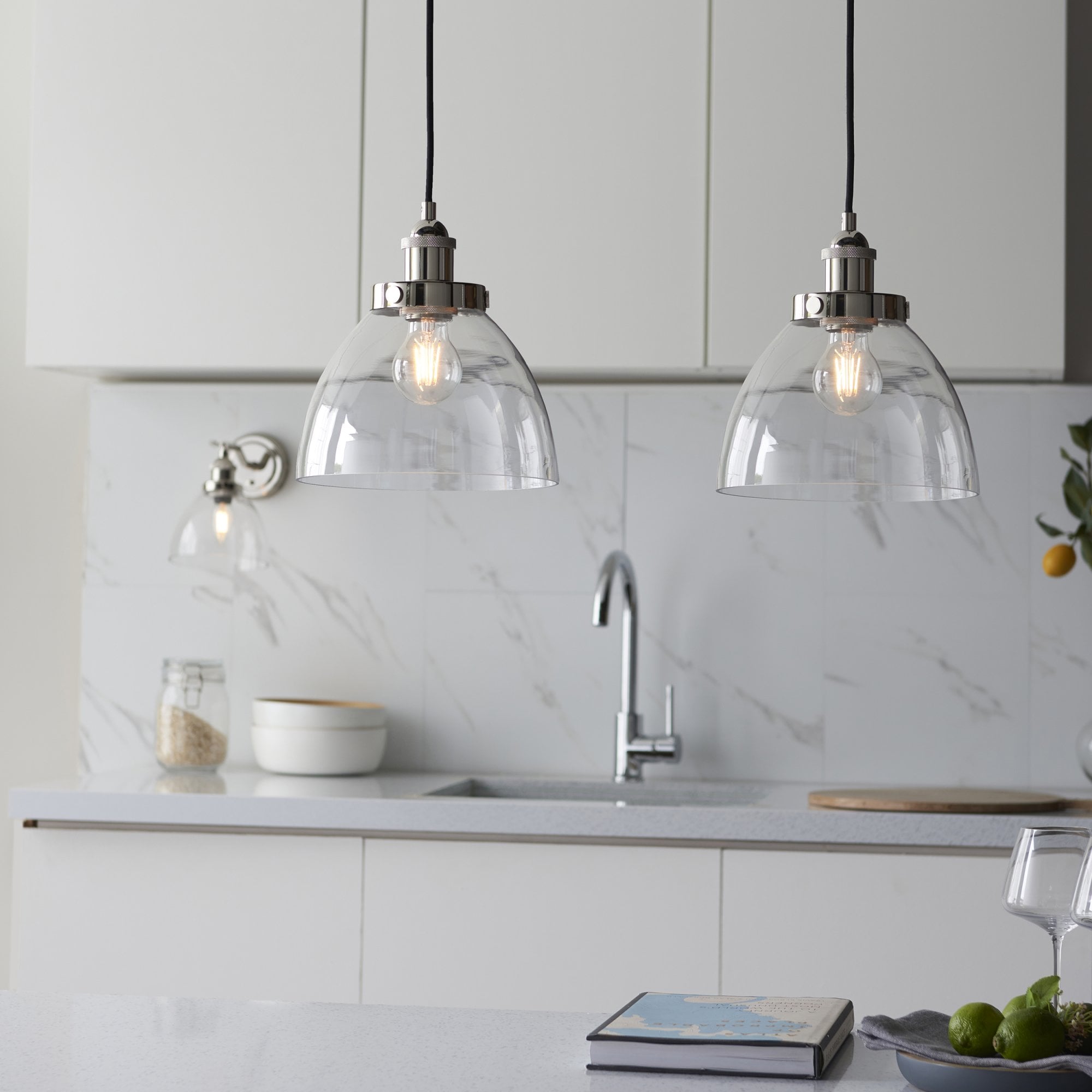 Endon Hansen Single Wall Light - Bright Nickel