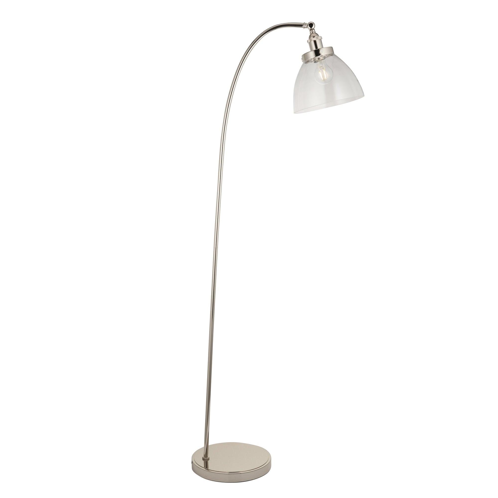 Endon Hansen Single Light Floor Lamp - Bright Nickel