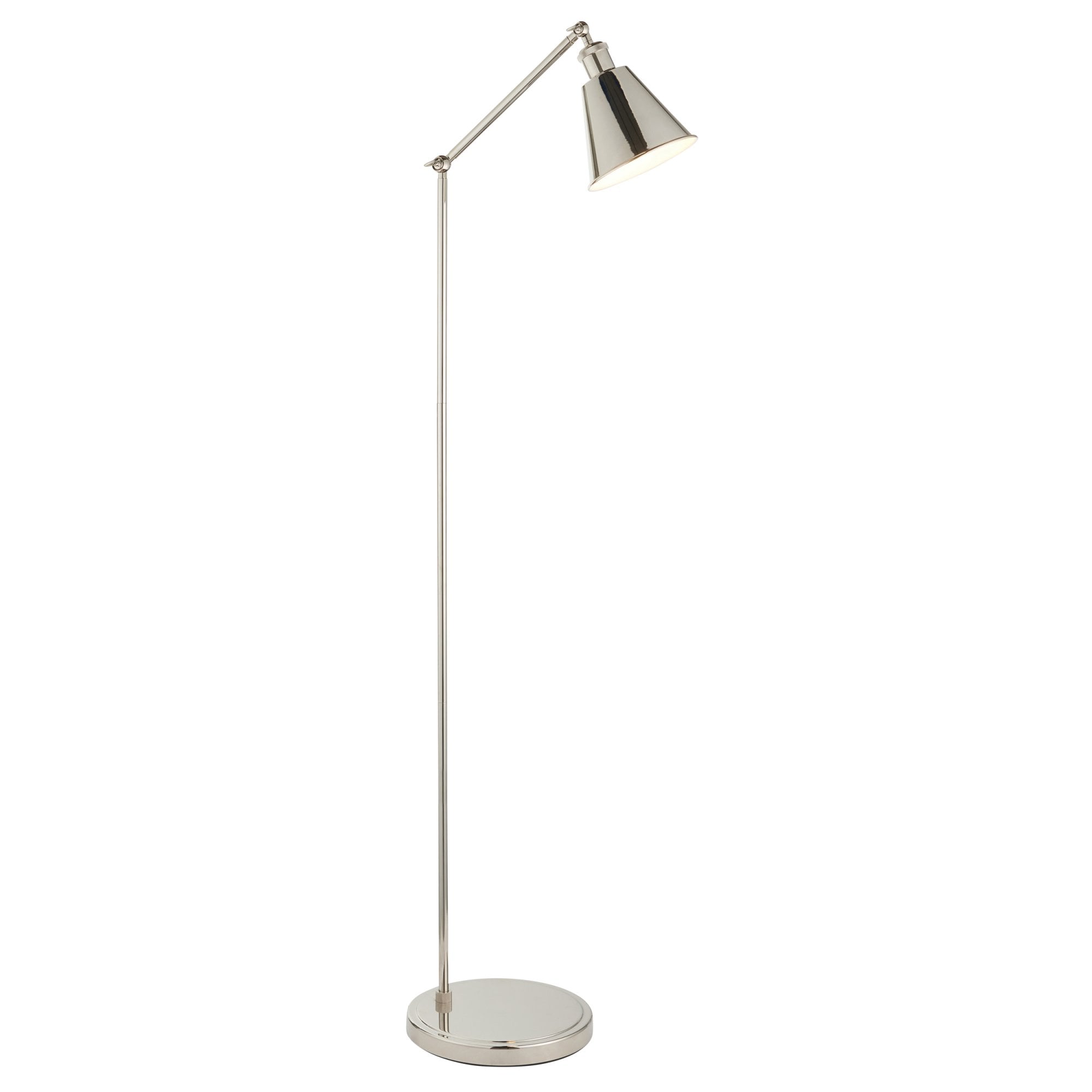 Endon Hal Single Light Floor Lamp - Bright Nickel & Satin White