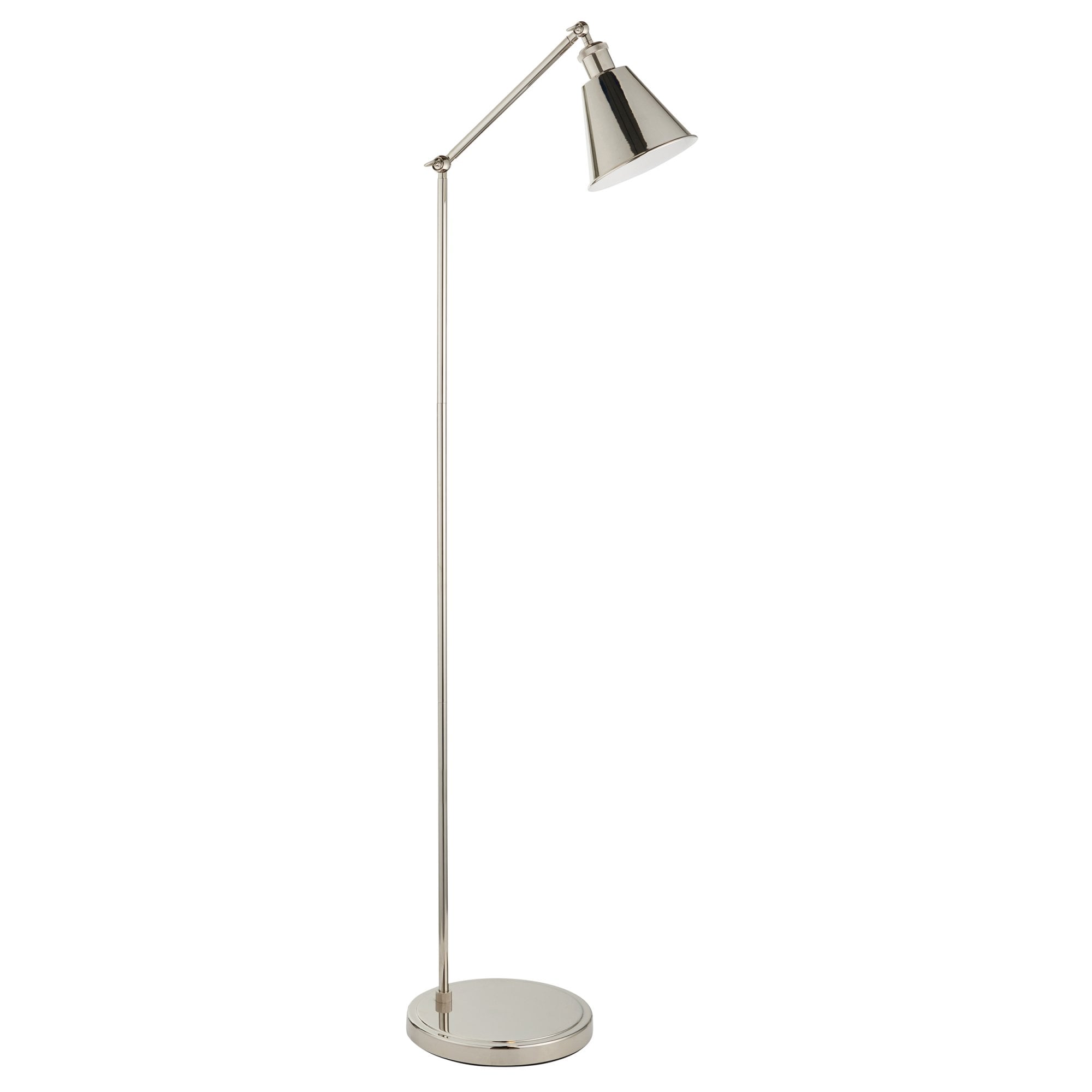 Endon Hal Single Light Floor Lamp - Bright Nickel & Satin White