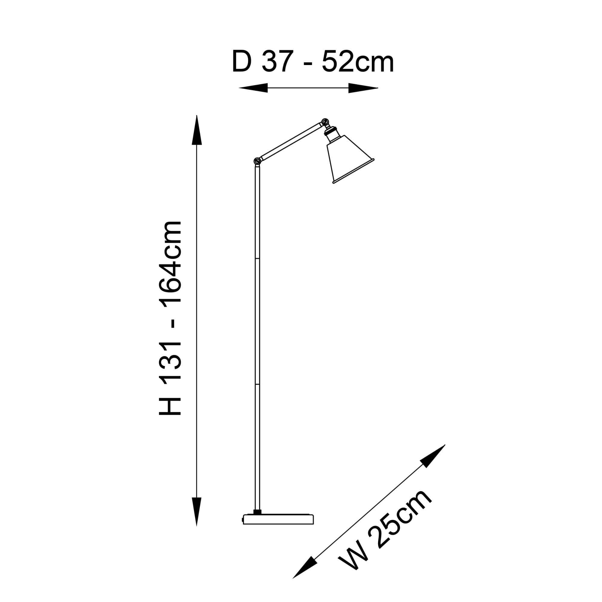 Endon Hal Single Light Floor Lamp - Bright Nickel & Satin White
