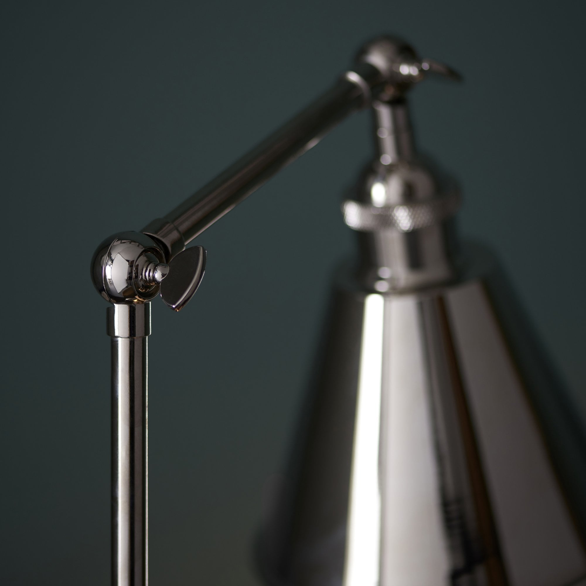 Endon Hal Single Light Table Lamp - Bright Nickel & Satin White