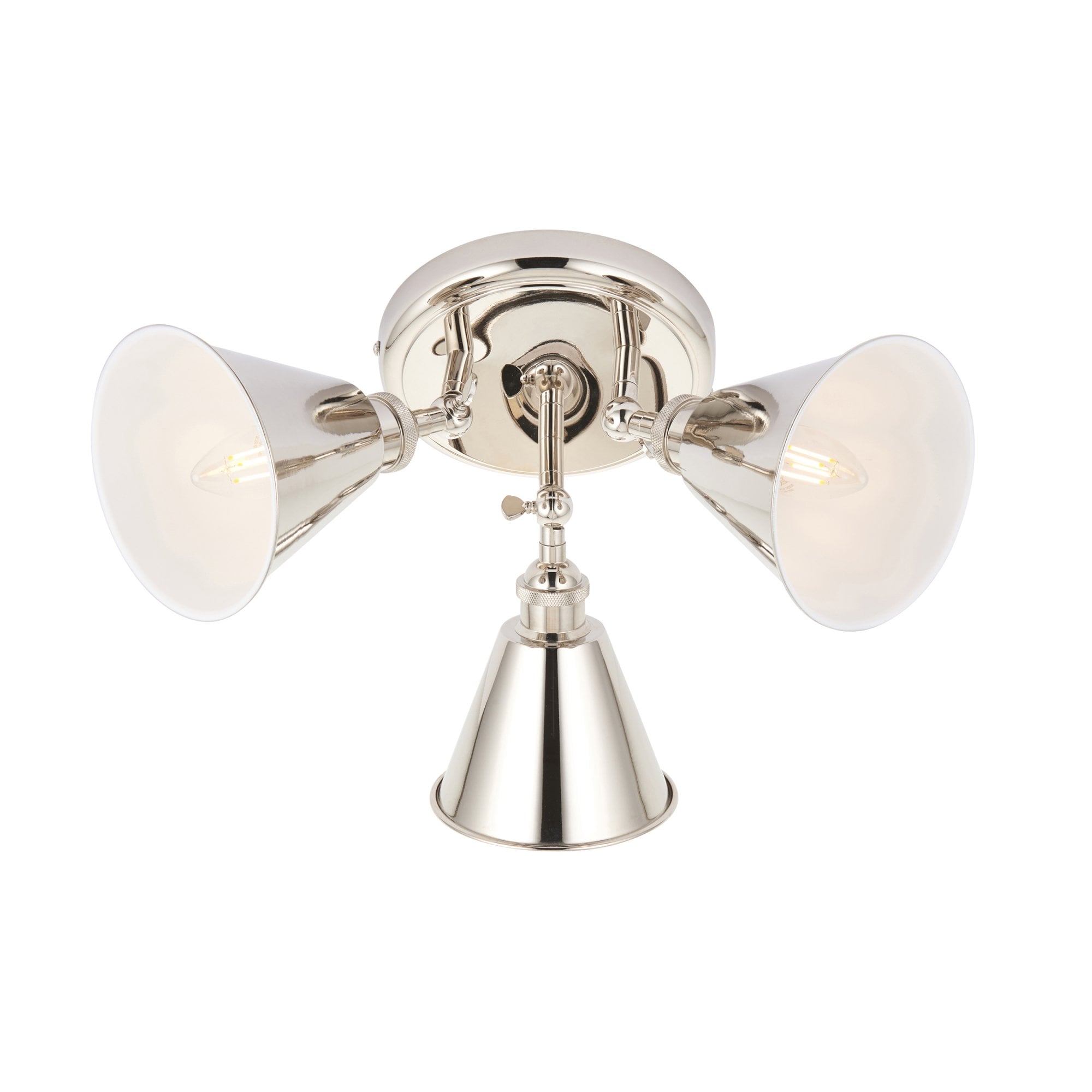 Endon Hal 3 Light Spotlight - Bright Nickel & Satin White