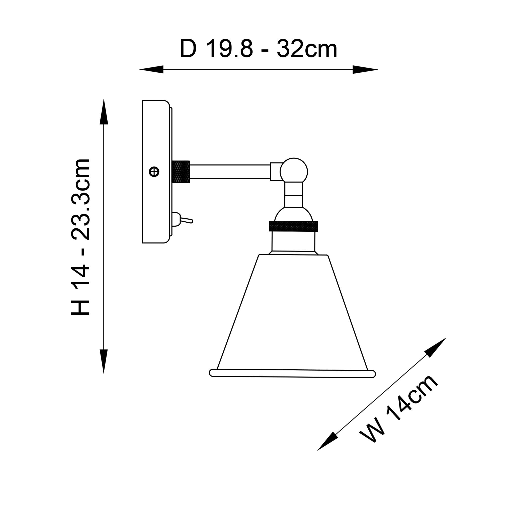 Endon Hal Single Wall Light - Bright Nickel & Satin White