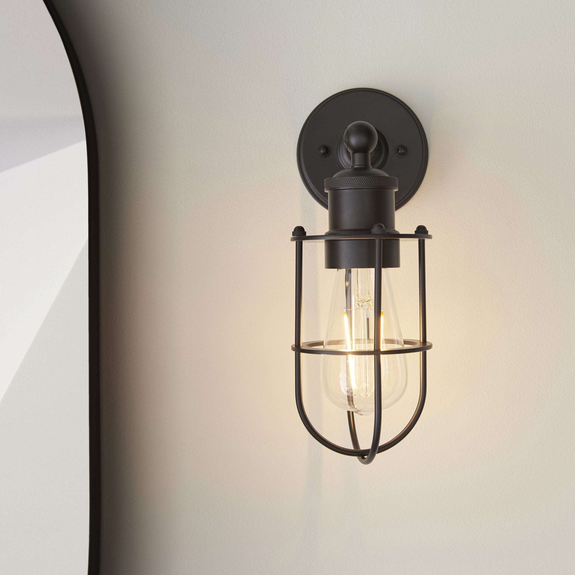 Utopia Aviary Single Wall Light - Matt Black