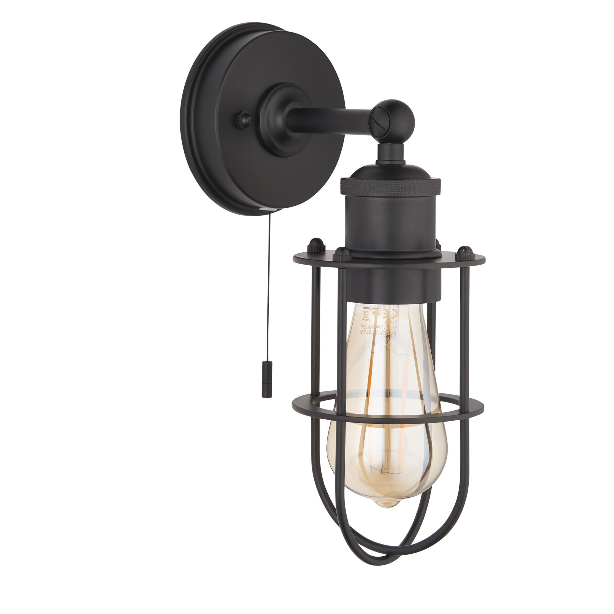 Utopia Aviary Single Wall Light - Matt Black