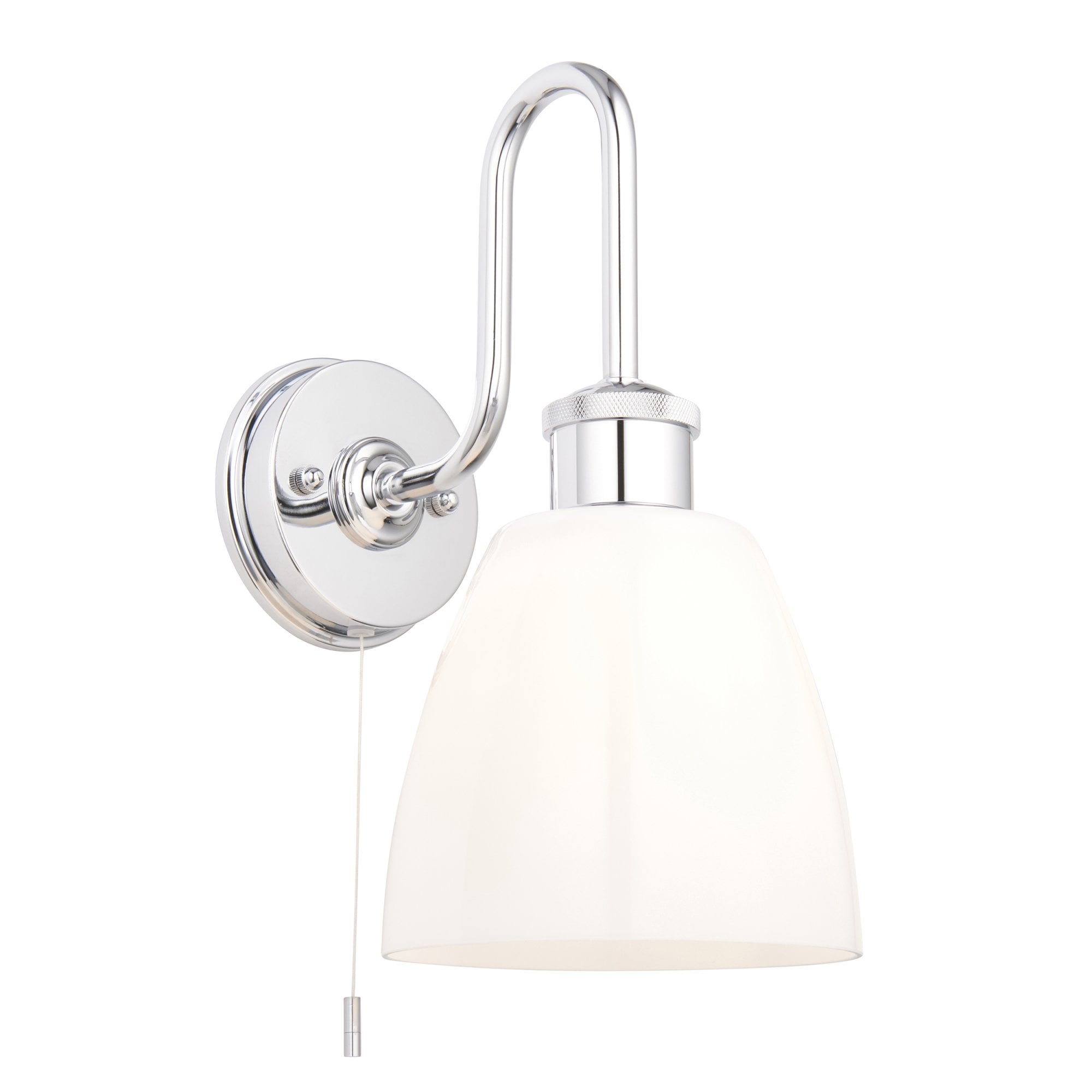 Endon Piper Single Wall Light - Opal Glass & Polished Chrome