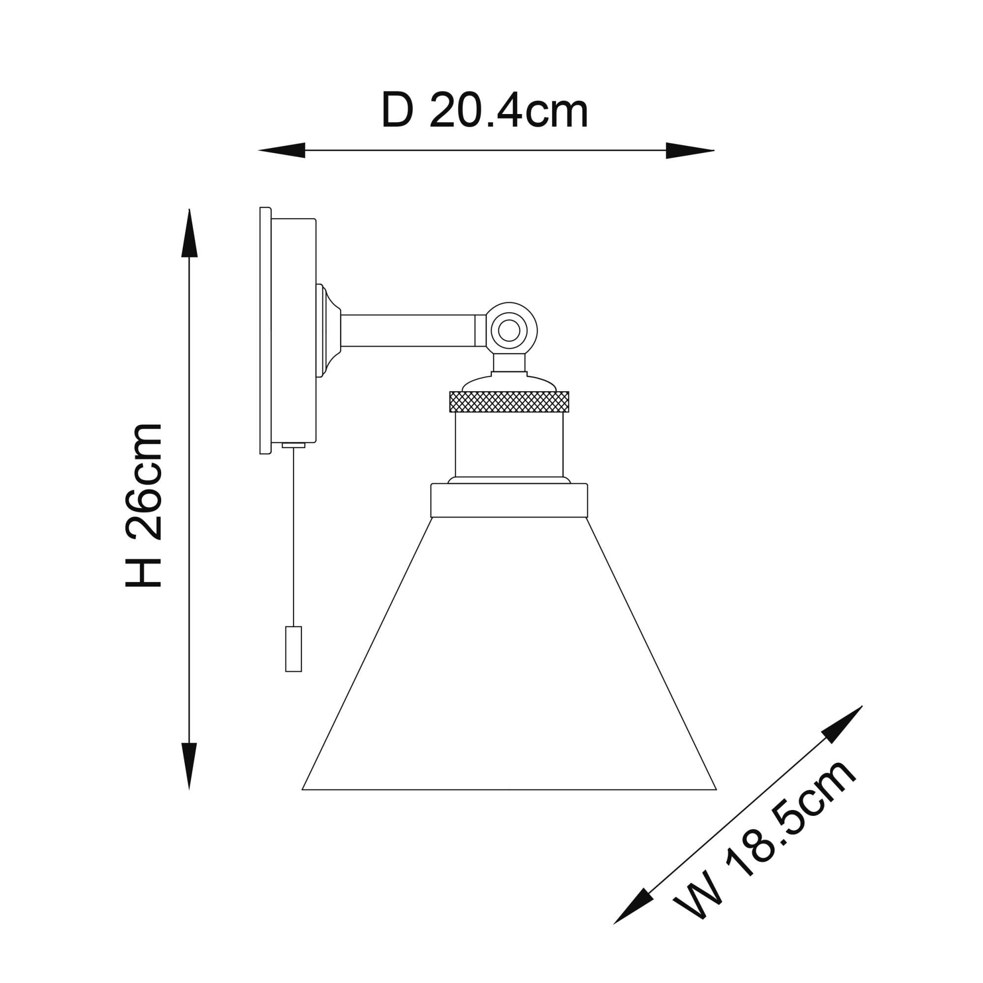 Endon Maldon IP44 Wall Light - Chrome Plated & Clear Coned Glass