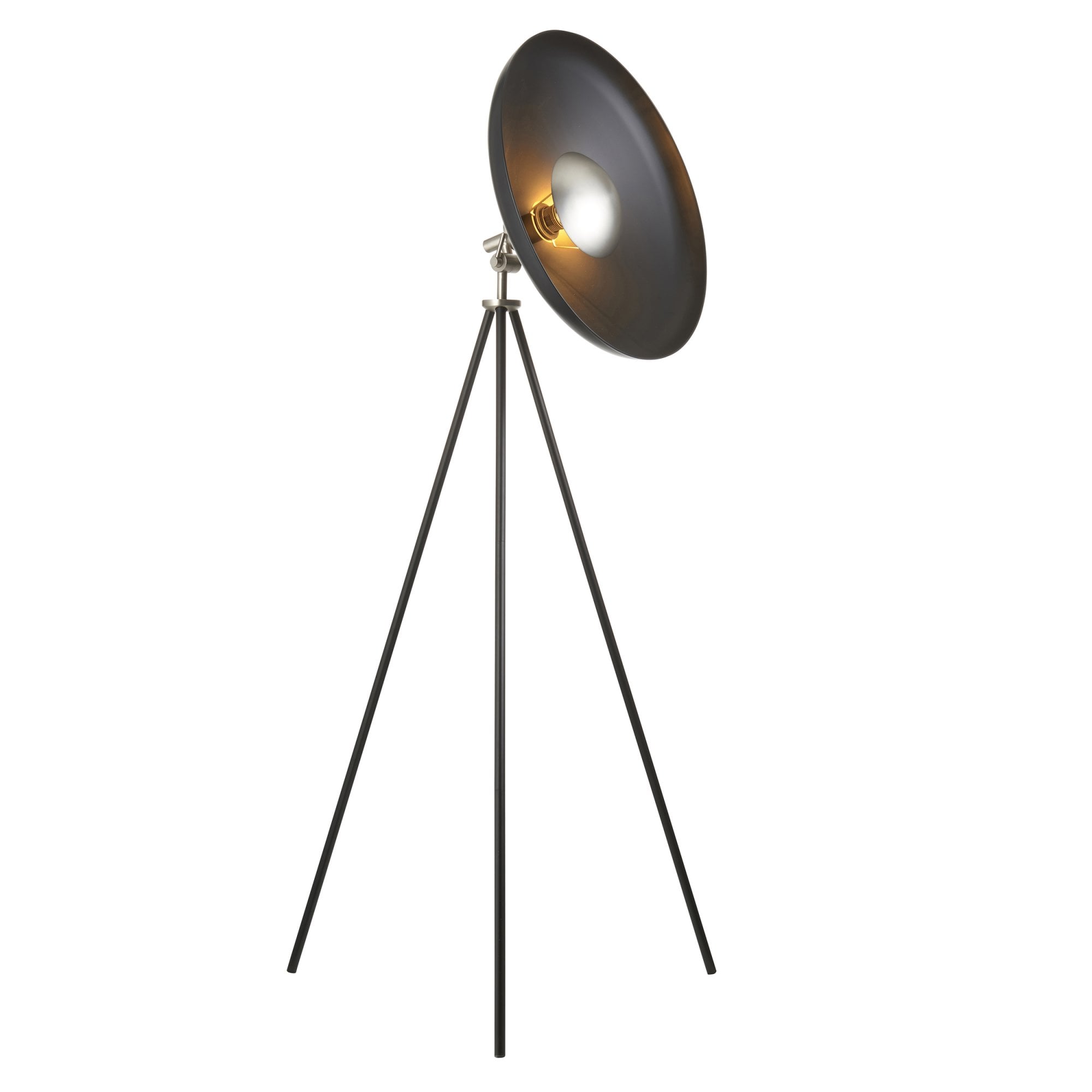 Endon Satellite Coned Floor Light - Matt Black & Matt Nickel Plate
