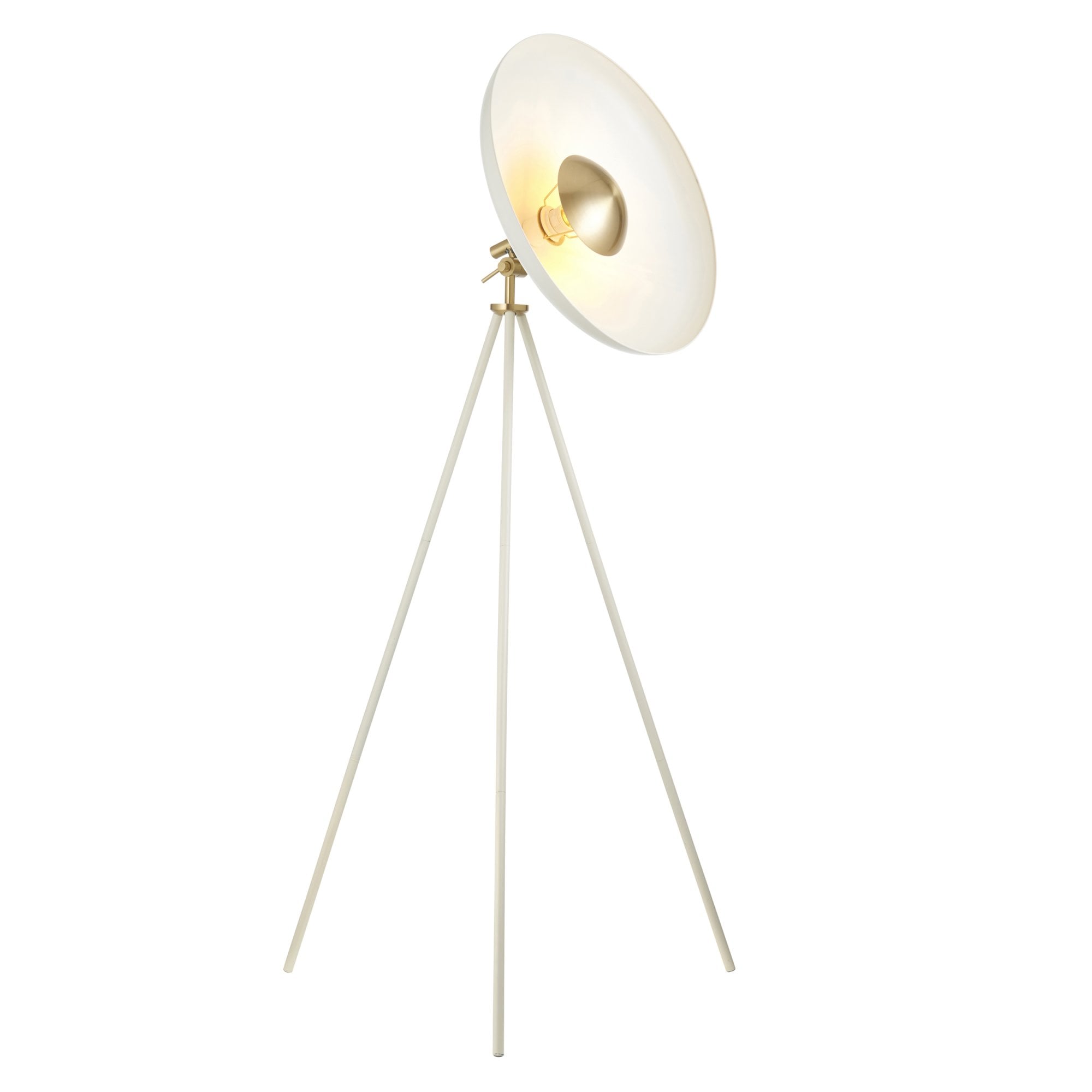 Endon Satellite Coned Floor Light - Brushed Brass Plate & Warm White