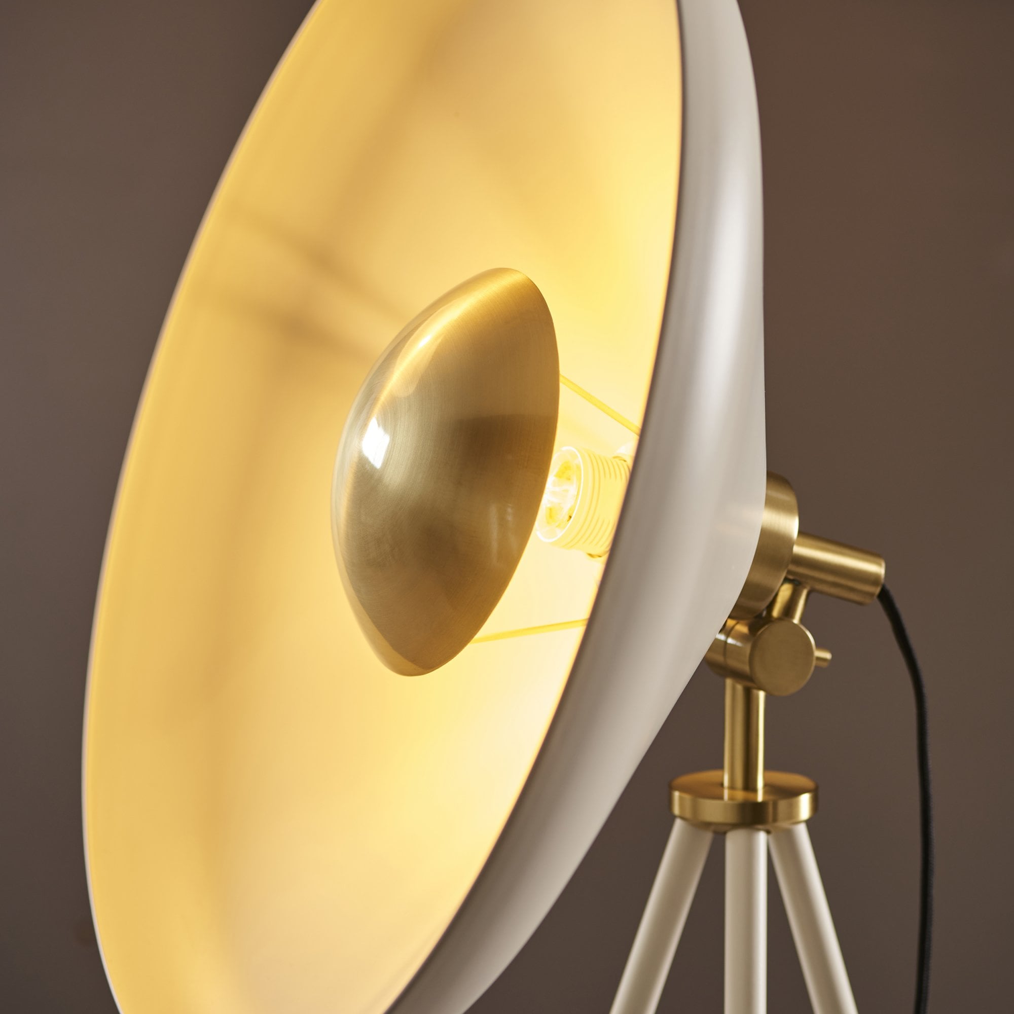 Endon Satellite Coned Floor Light - Brushed Brass Plate & Warm White