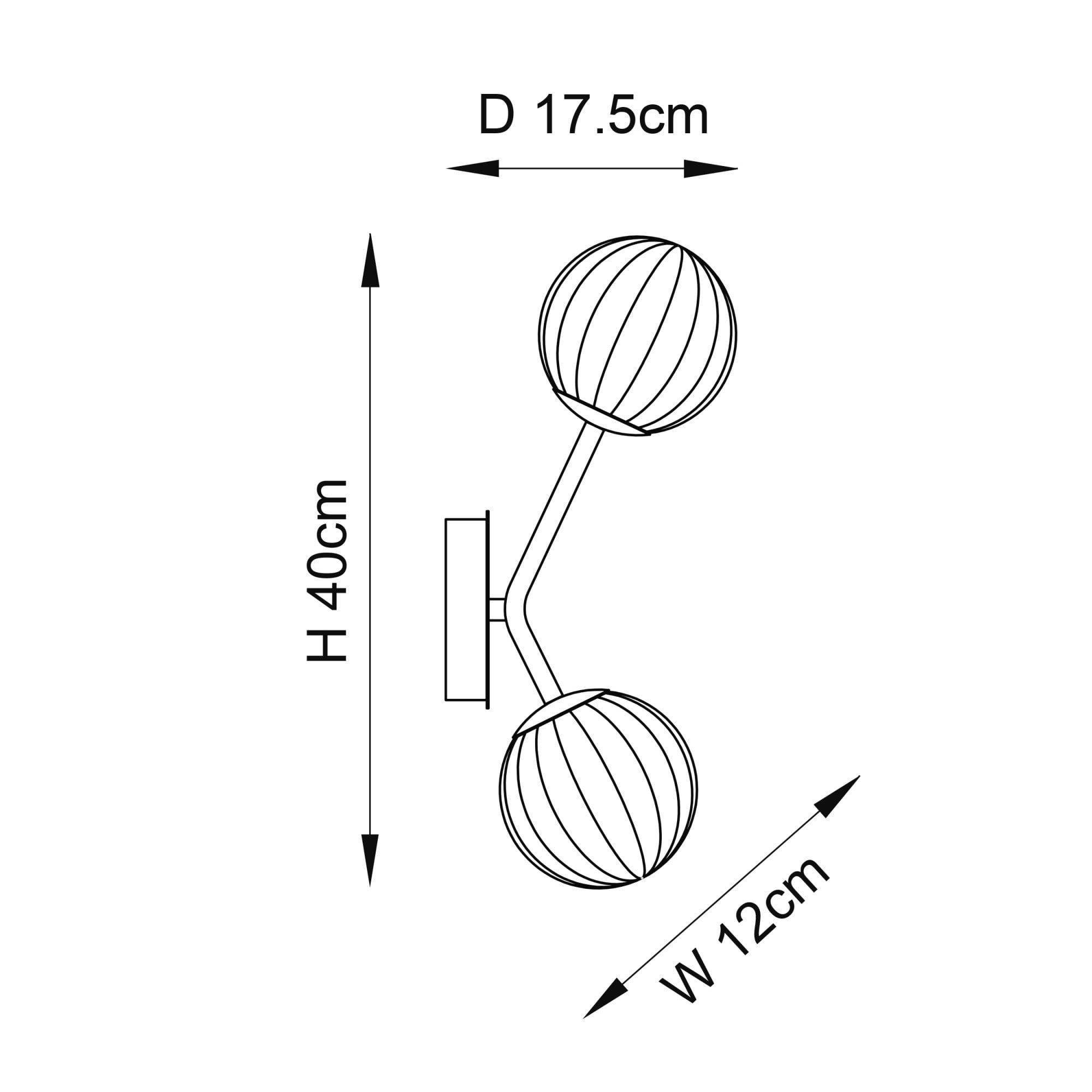 Utopia Matrix Round 2 Light Wall Lamp - Satin Brass & Glass