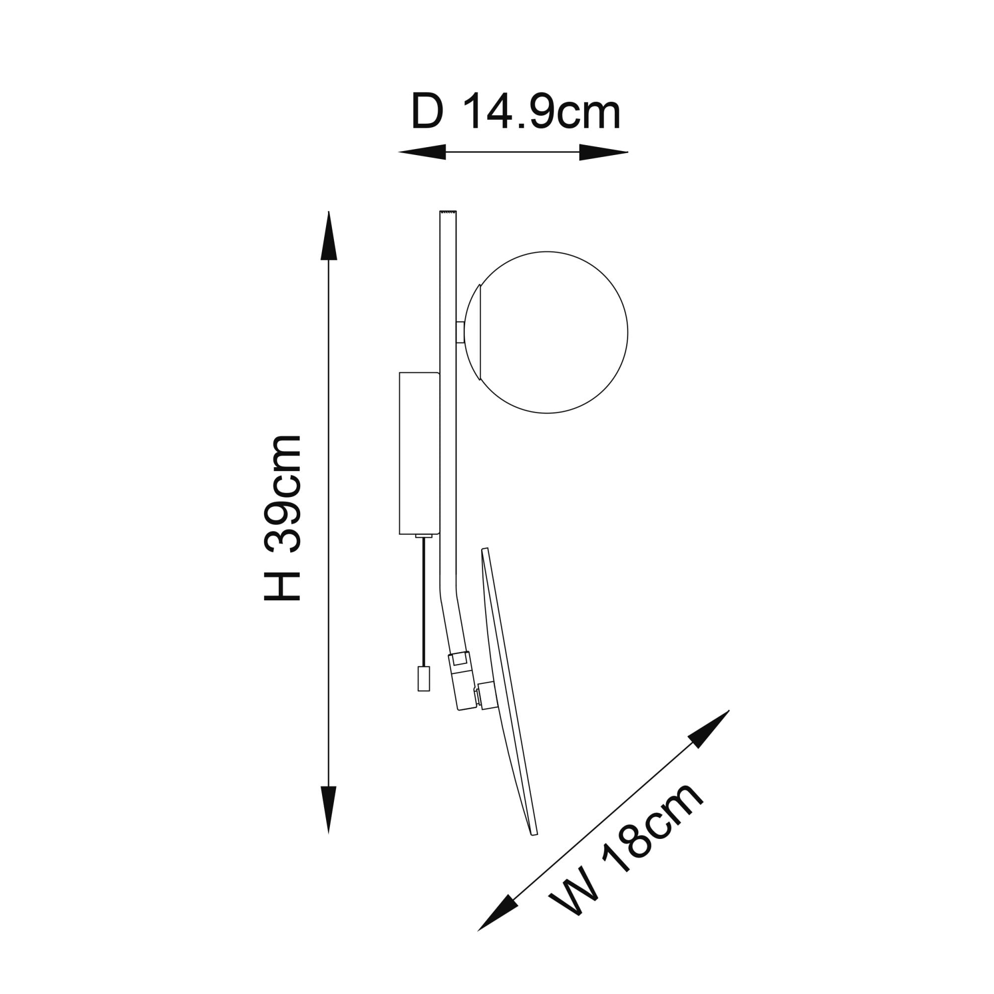 Endon Mini Moon & Mirror IP44 Wall Light - Black & Opal Glass