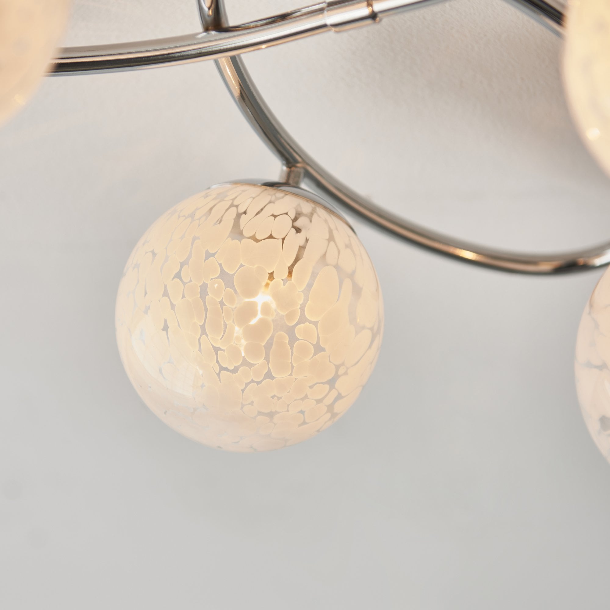 Endon Maye 6 Light Semi Flush - Chrome Plate & Confetti Glass