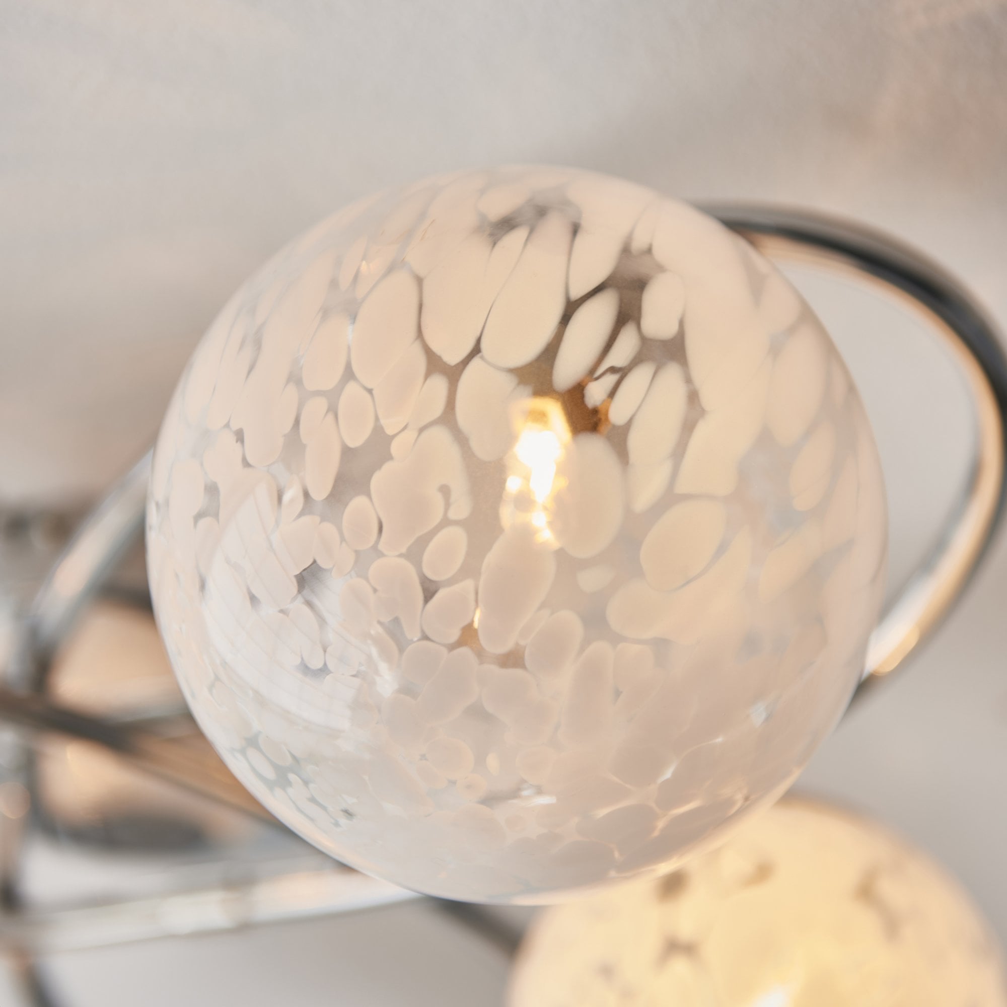 Endon Maye 6 Light Semi Flush - Chrome Plate & Confetti Glass