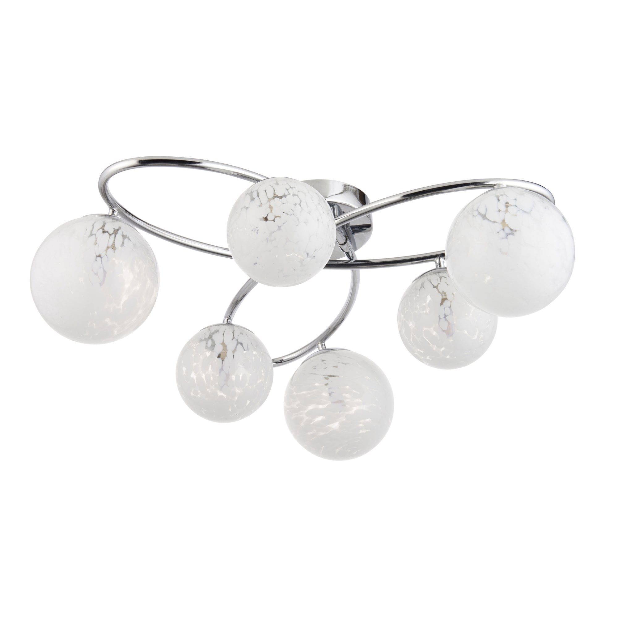 Endon Maye 6 Light Semi Flush - Chrome Plate & Confetti Glass