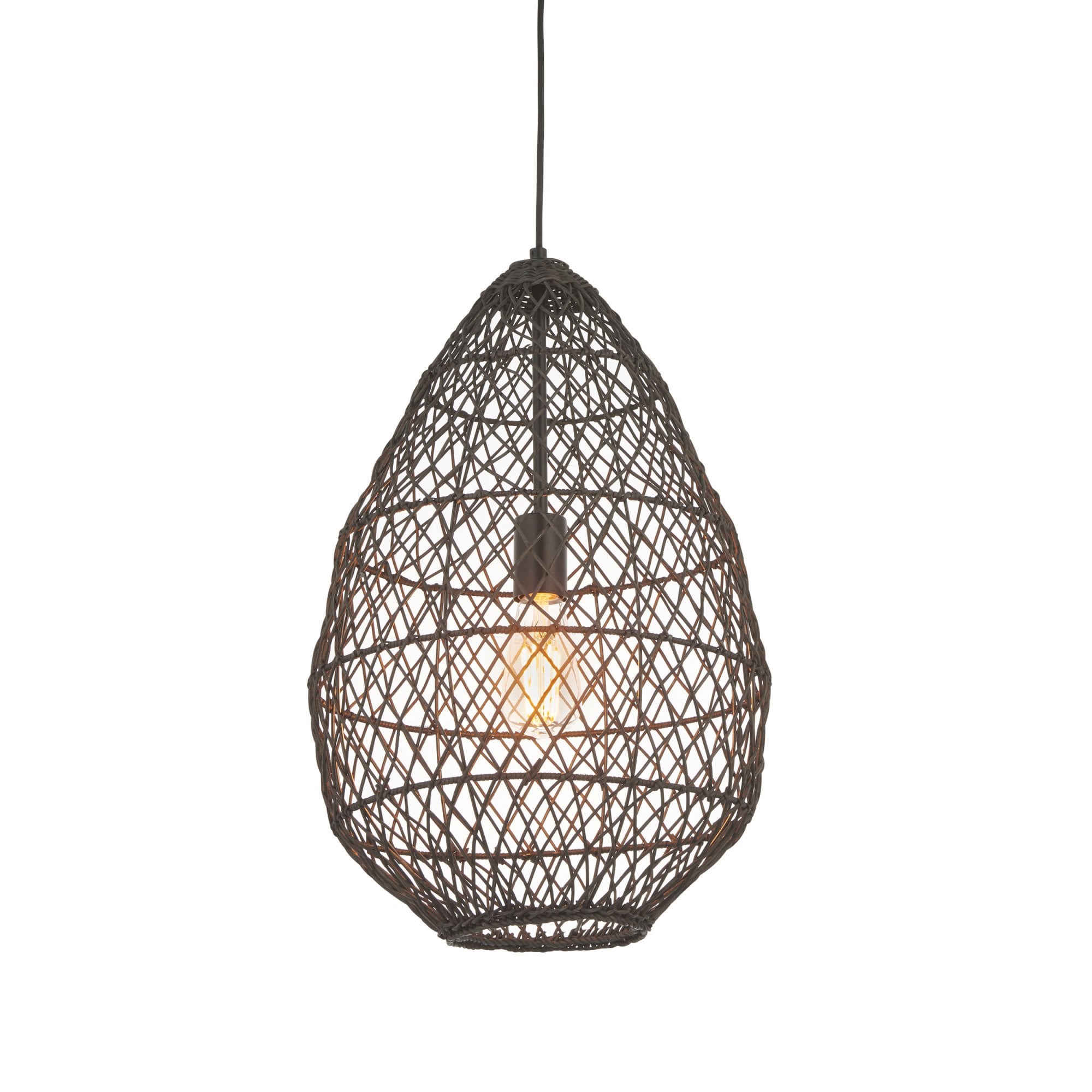 Endon Pimva Rattan Ceiling Pendant - Black