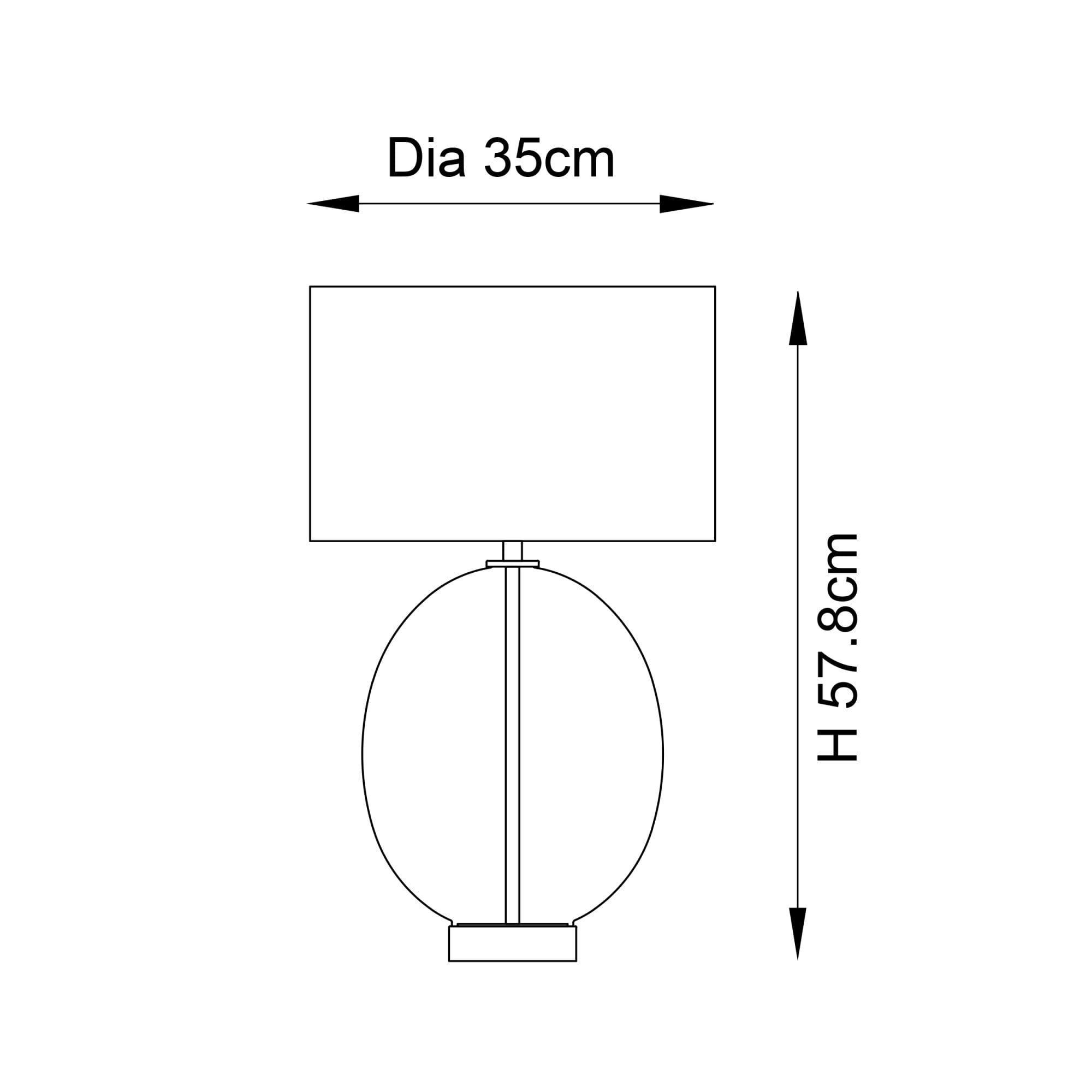 Endon Kelda Oval Touch Table Lamp - Satin Brass & Vintage White Shade