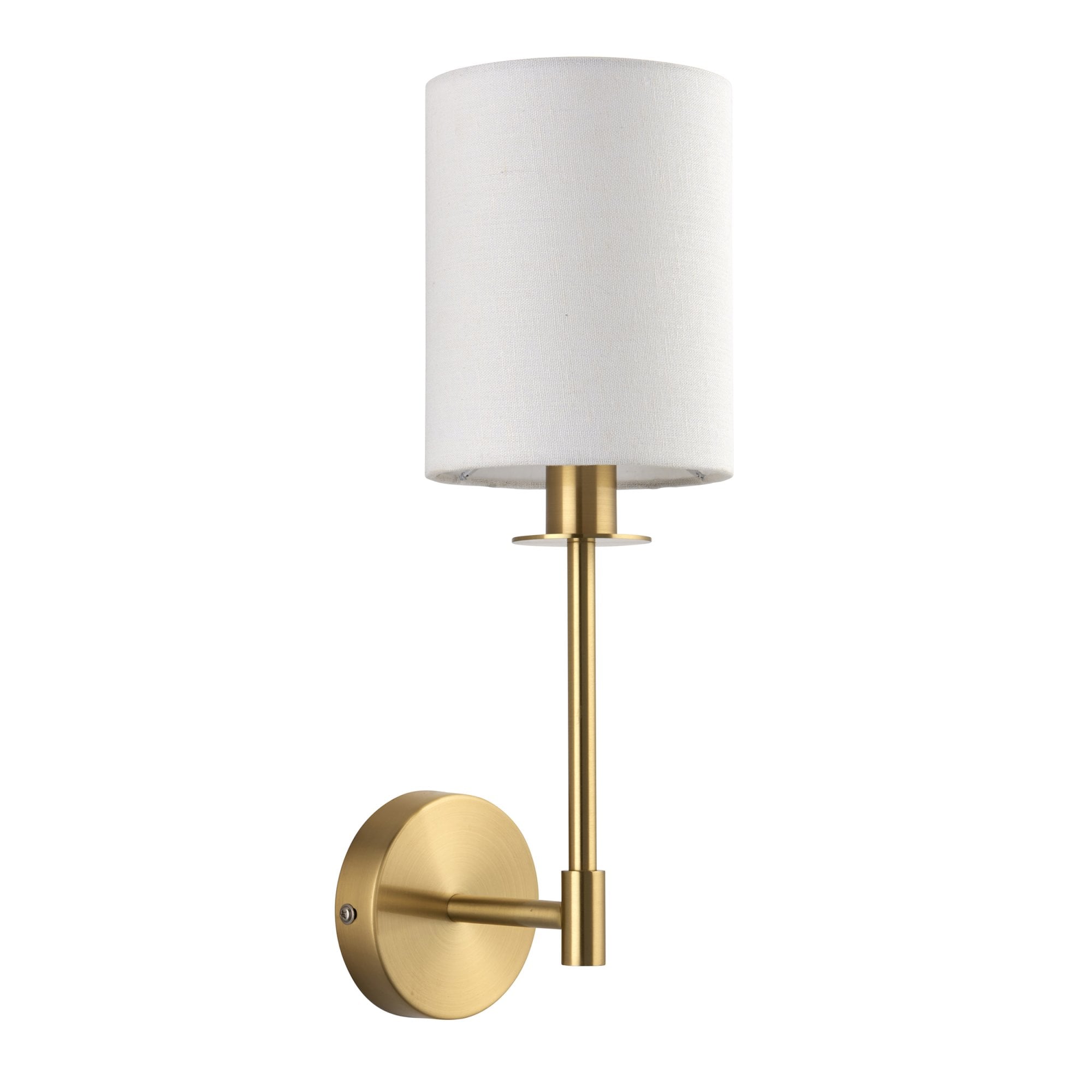 Endon Sancerre Wall Light - Satin Brass & Cylinder Shade