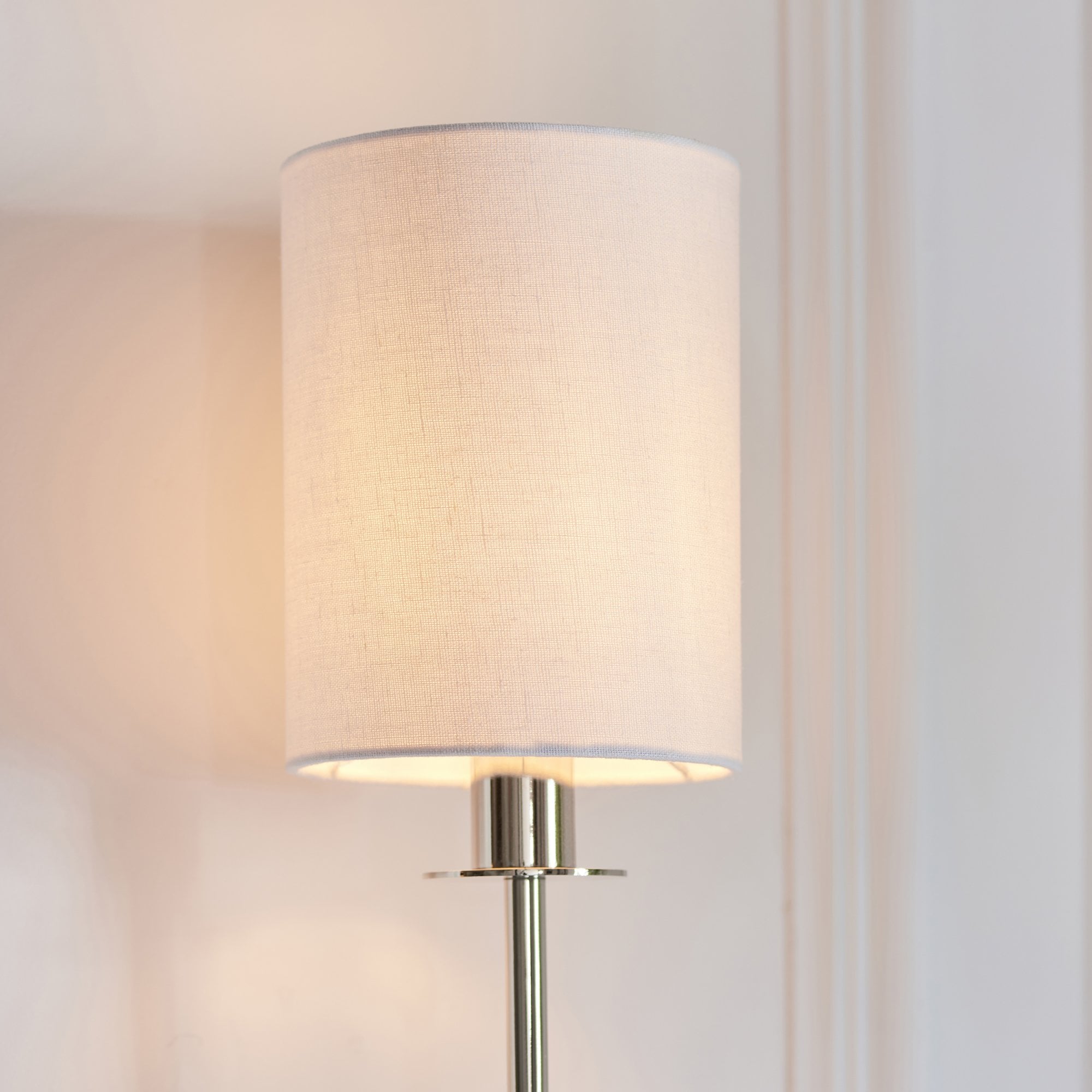 Endon Sancerre Wall Light - Bright Nickel & Cylinder Shade