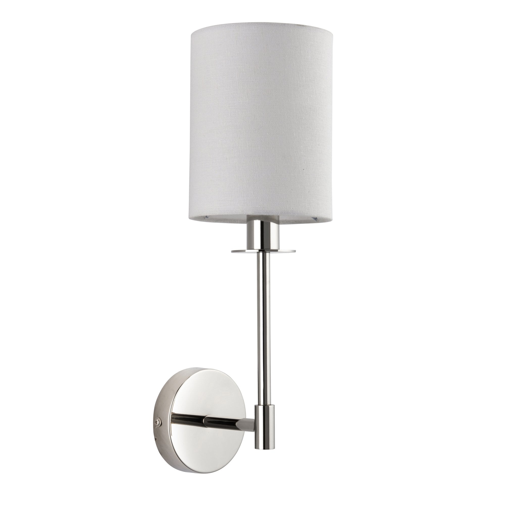 Endon Sancerre Wall Light - Bright Nickel & Cylinder Shade