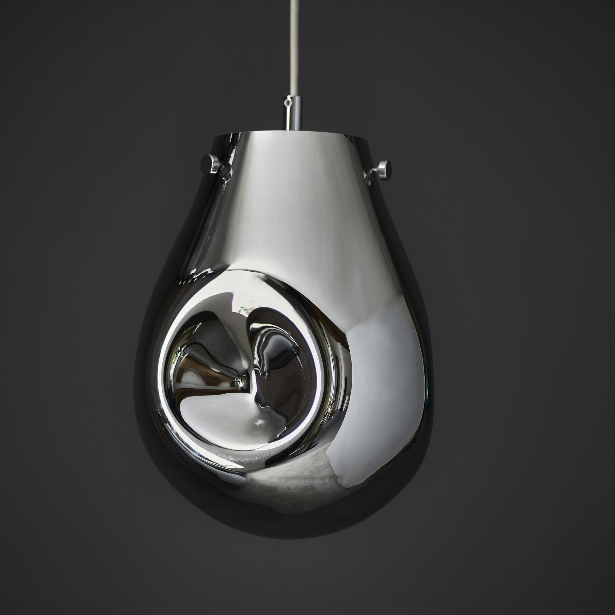 Endon Dent Medium Glass Ceiling Pendant - Metallic Chrome