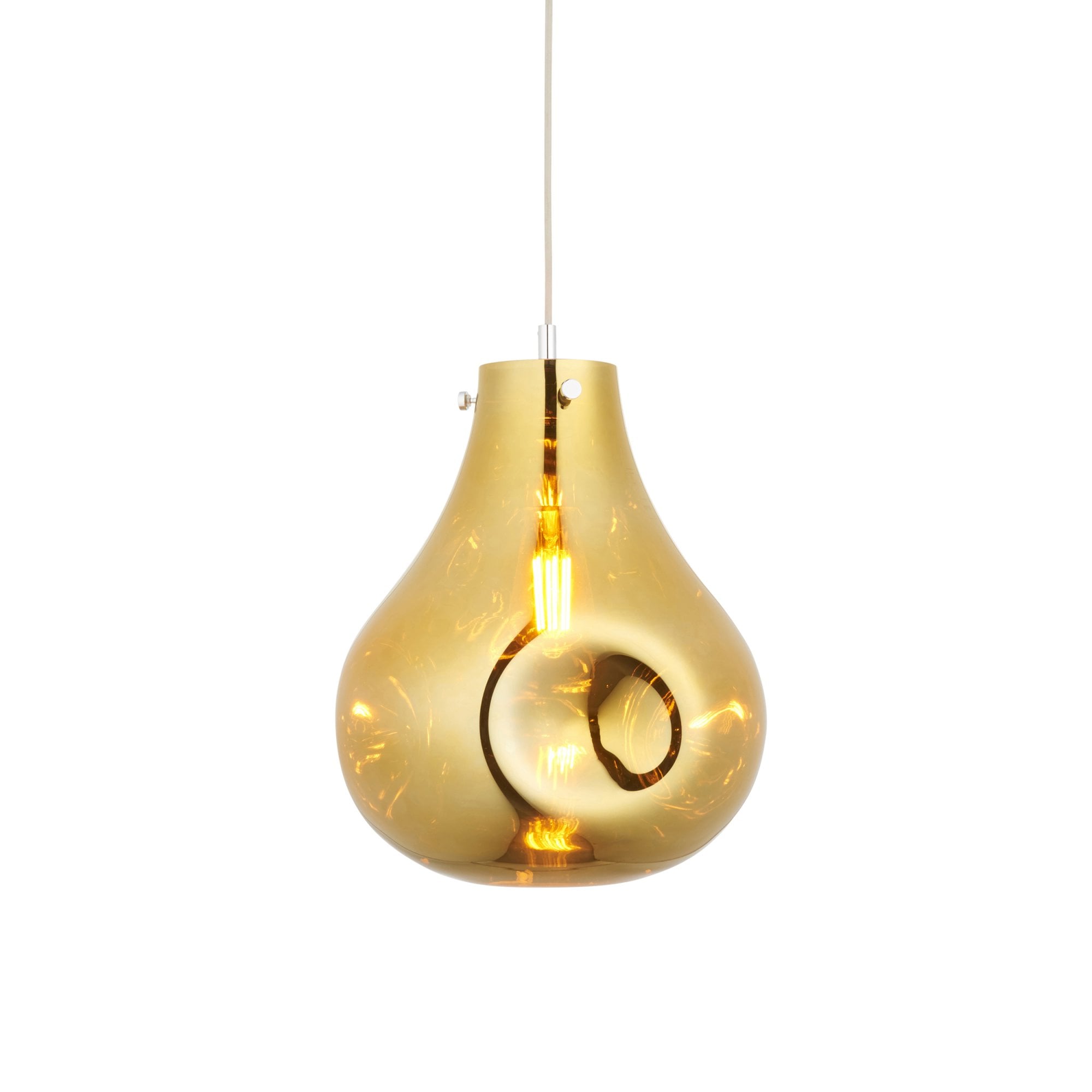 Endon Dent Large Glass Ceiling Pendant - Metallic Gold