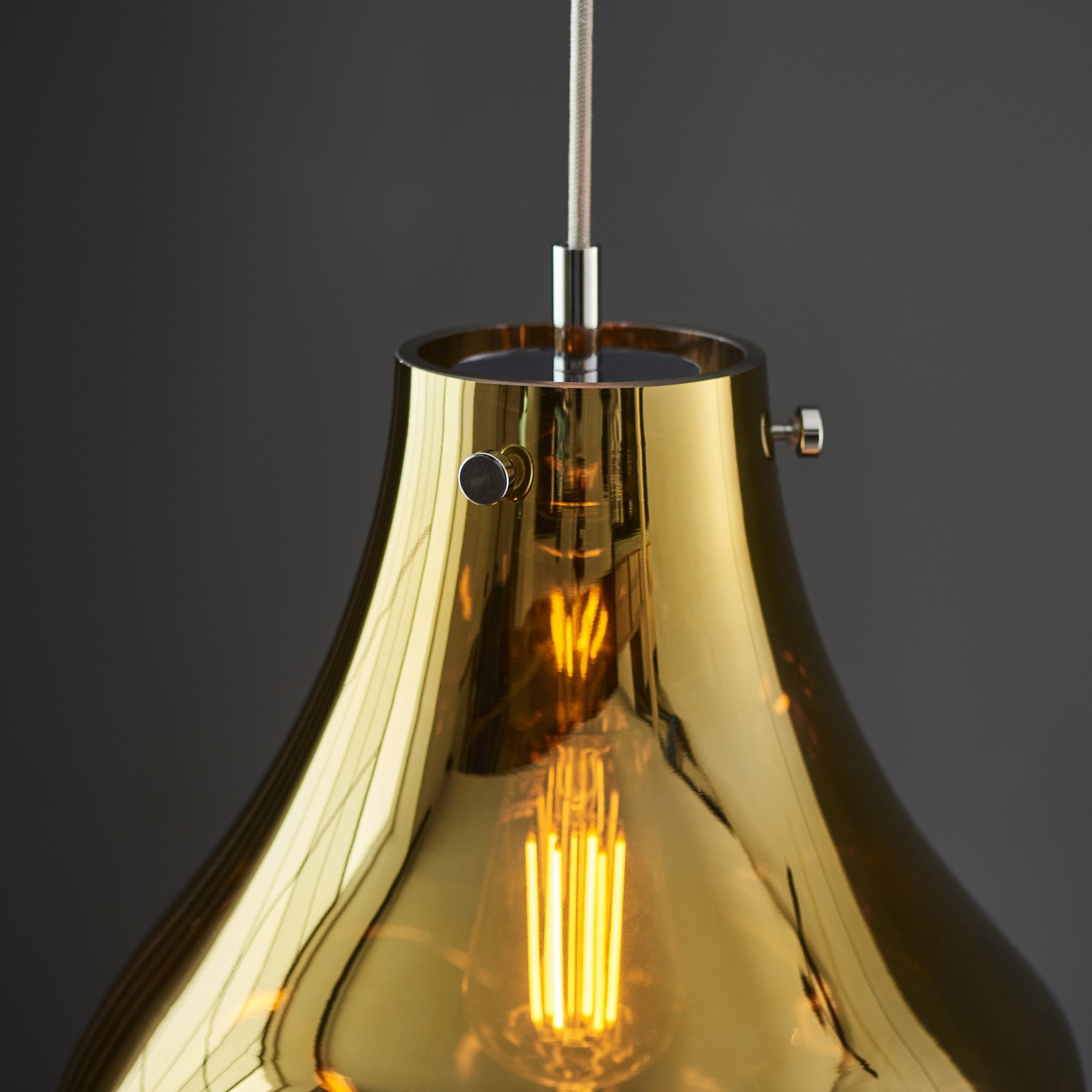 Endon Dent Large Glass Ceiling Pendant - Metallic Gold
