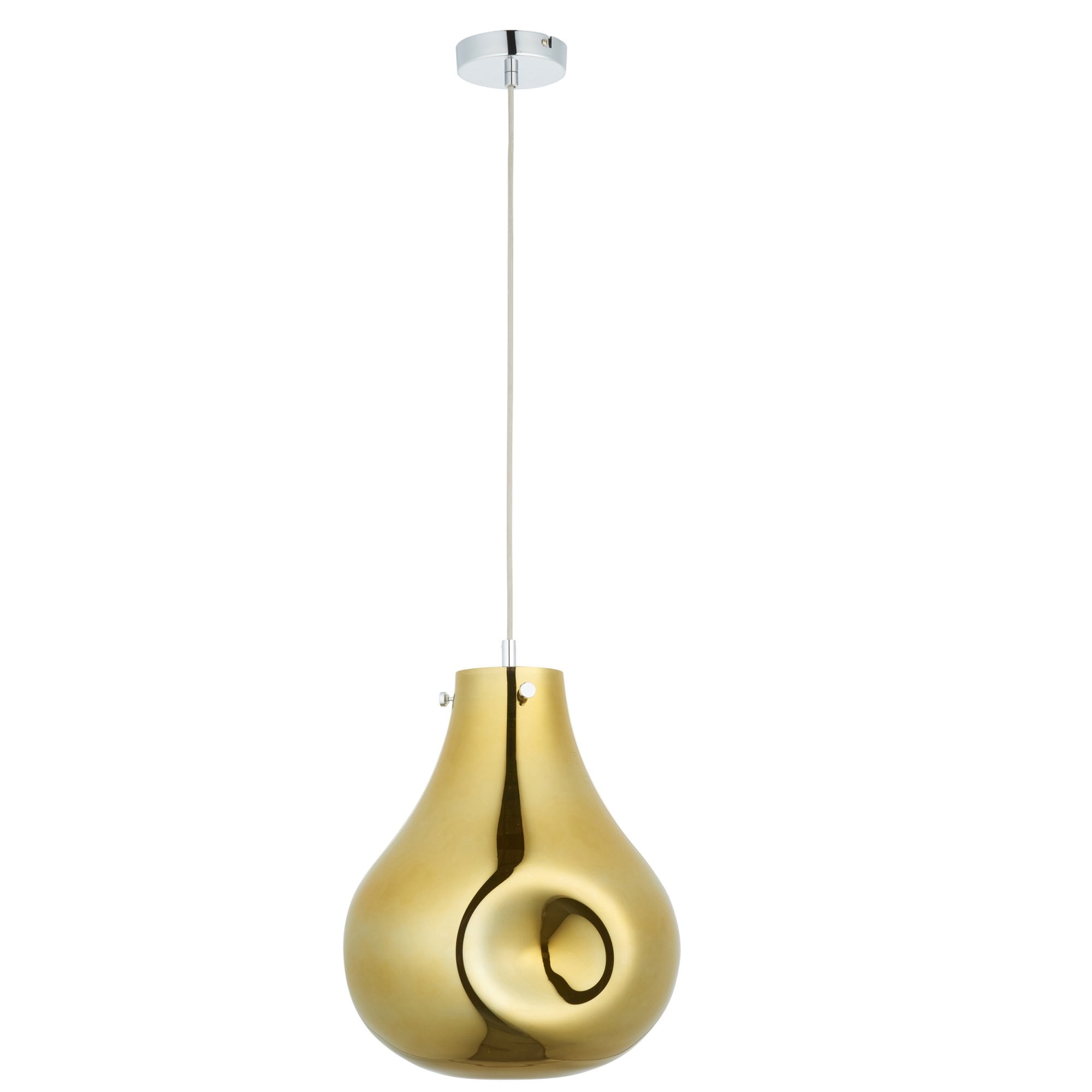 Endon Dent Large Glass Ceiling Pendant - Metallic Gold