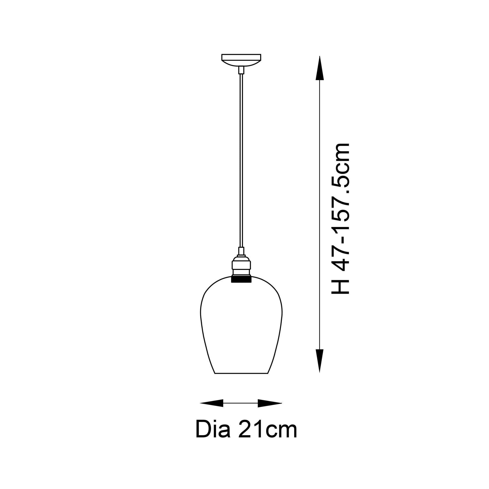 Utopia Walton Single Light Ceiling Pendant - Bright Nickel & Clear Glass