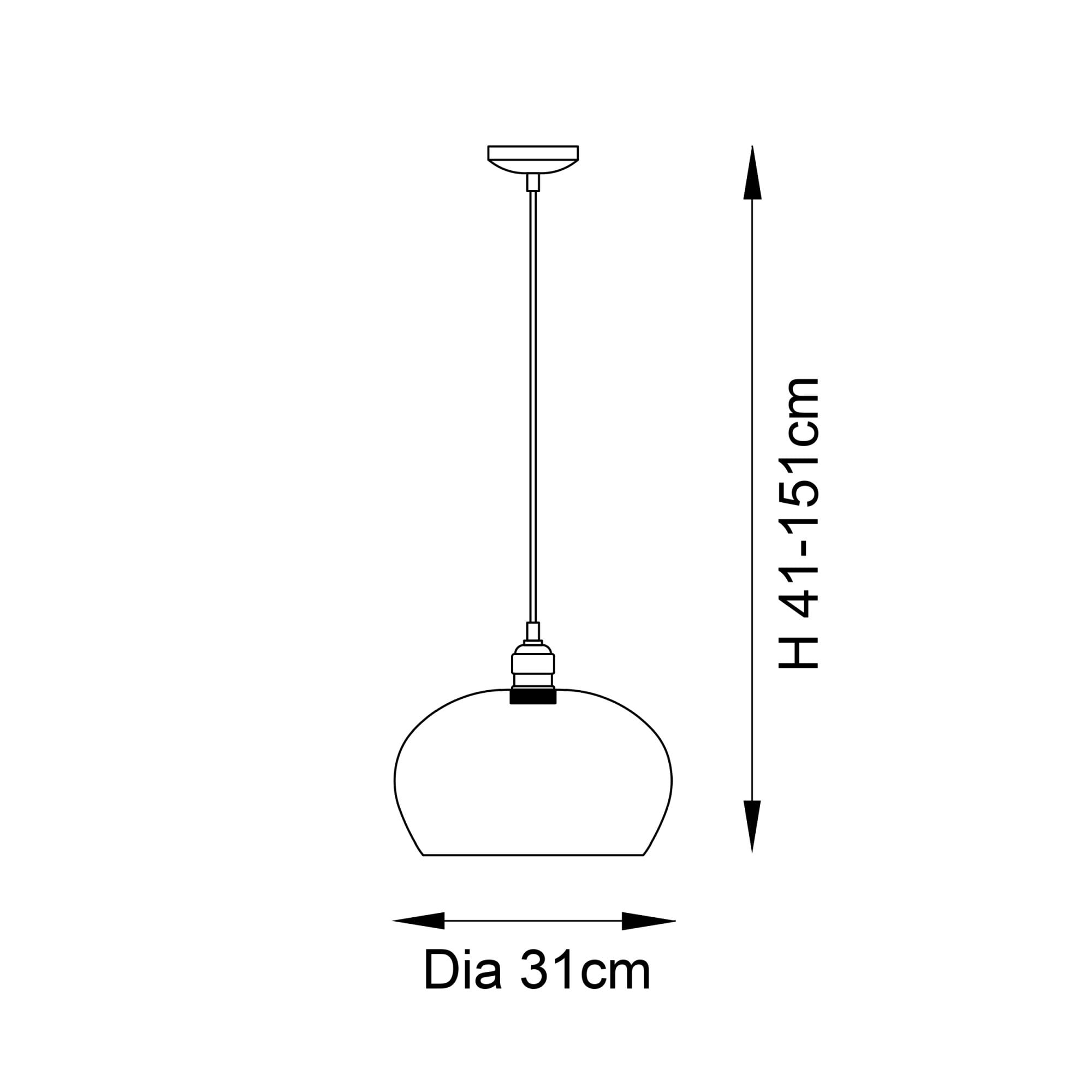 Utopia Walton Medium Ceiling Pendant - Antique Brass & Clear Glass