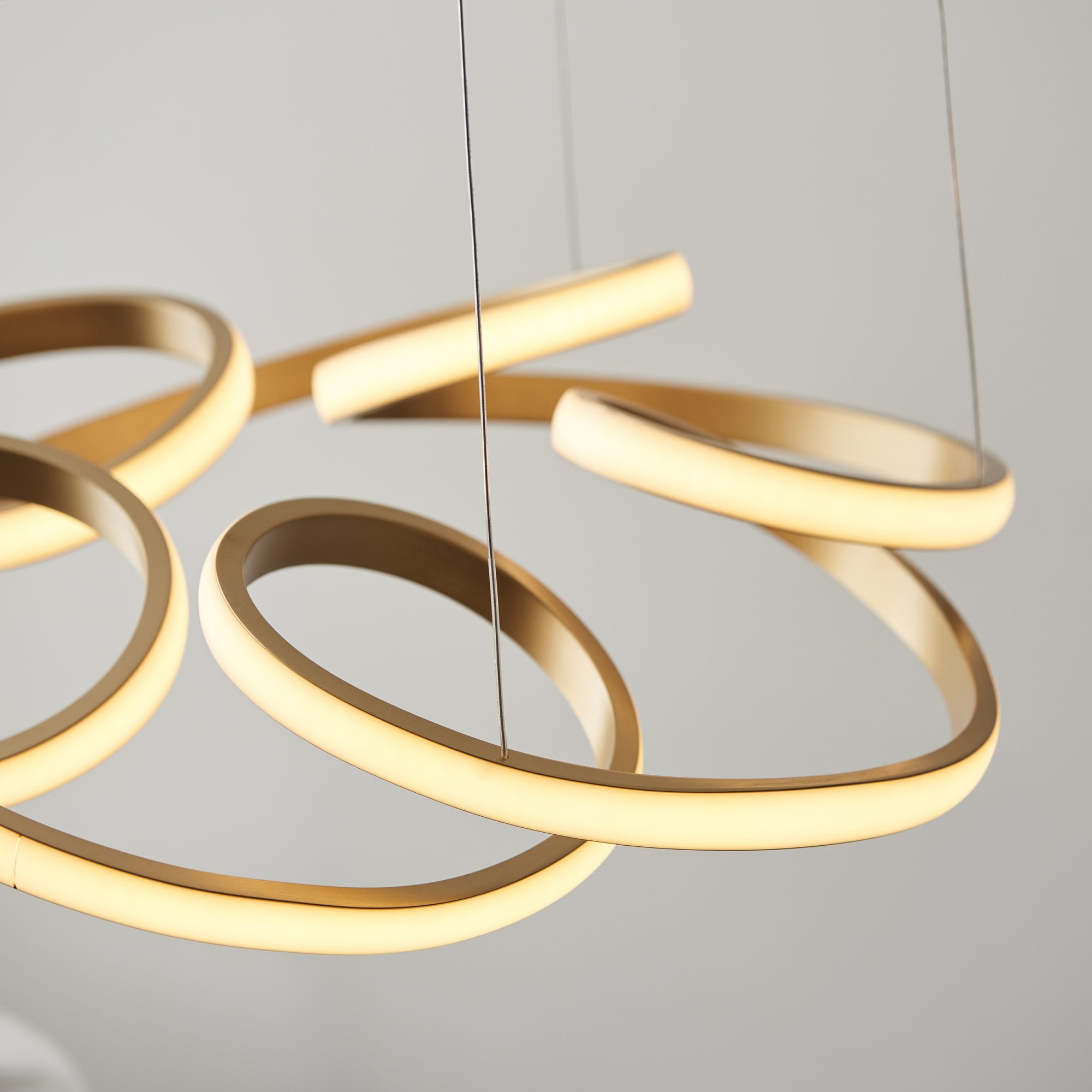 Utopia Whirl Multi Spiral LED Ceiling Pendant - Satin Gold