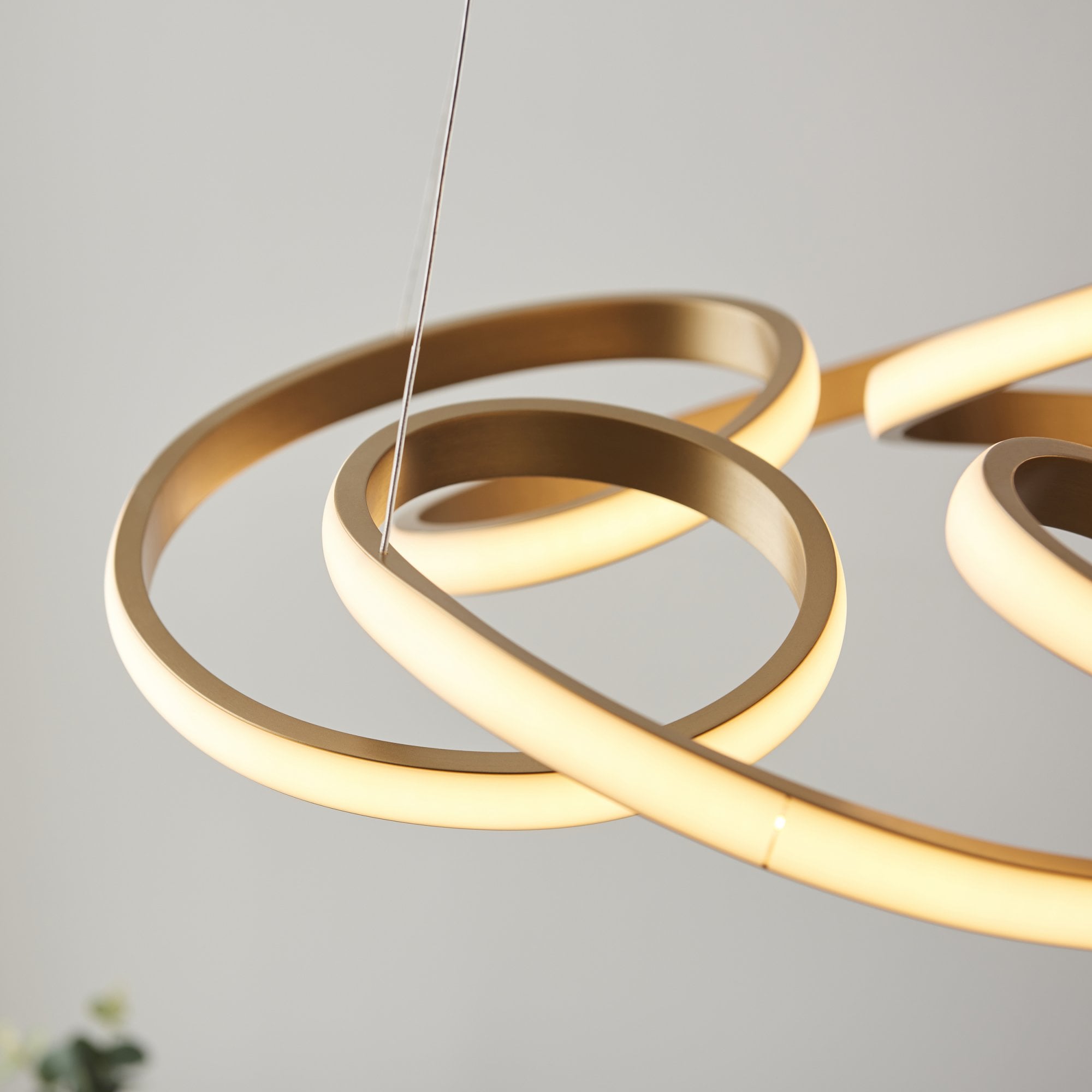 Utopia Whirl Multi Spiral LED Ceiling Pendant - Satin Gold