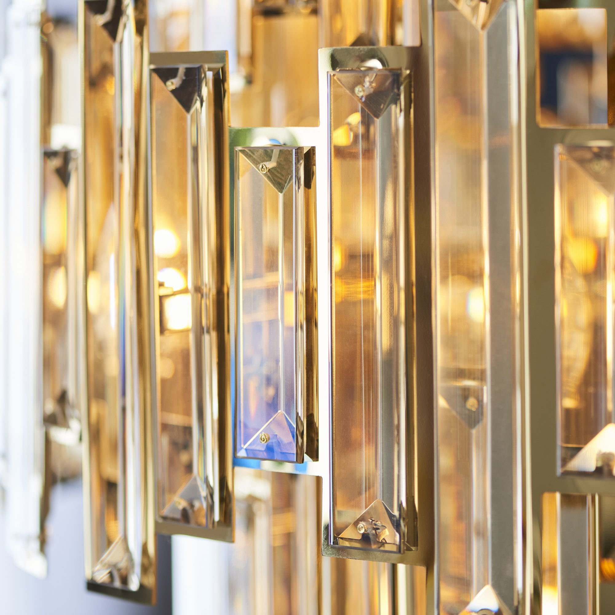 Endon Viviana 15 Light Ceiling Pendant - Champagne Crystal & Gold Plate Effect