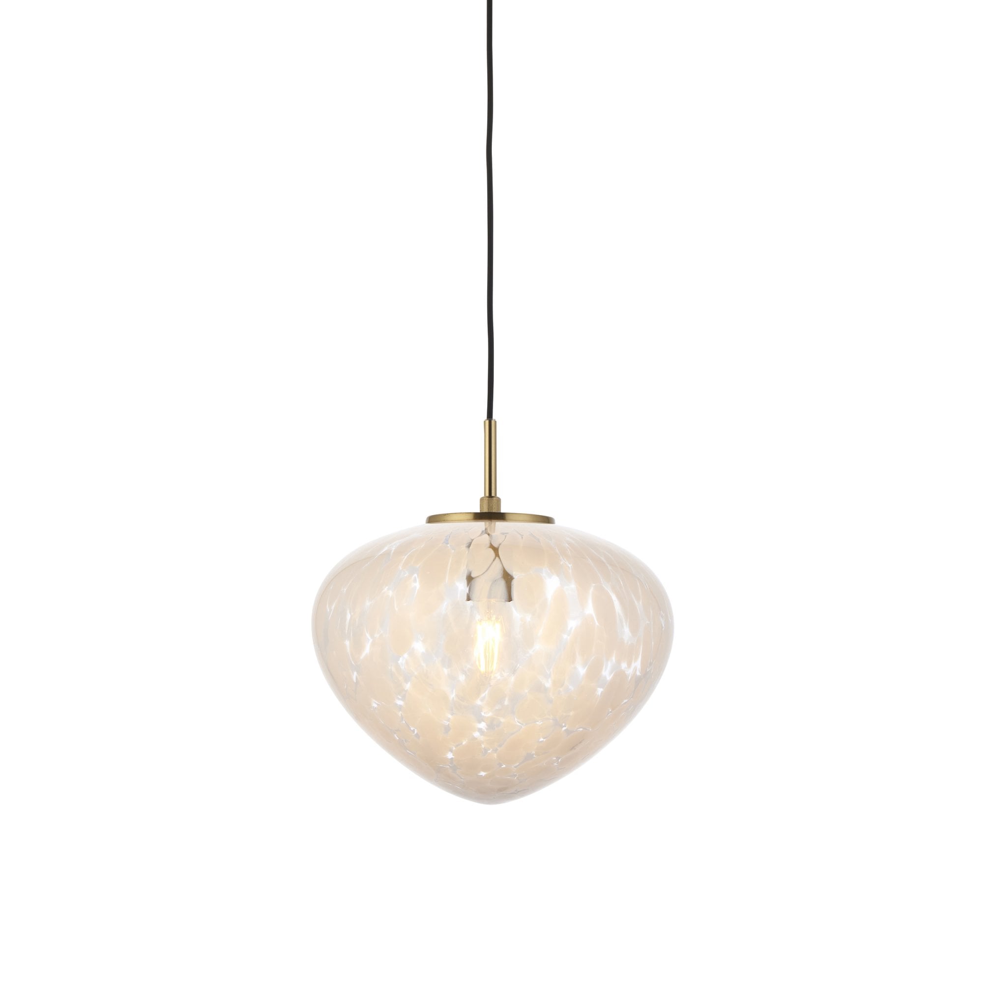 Endon Mali Single Light Pendant - Satin Brass & White Confetti