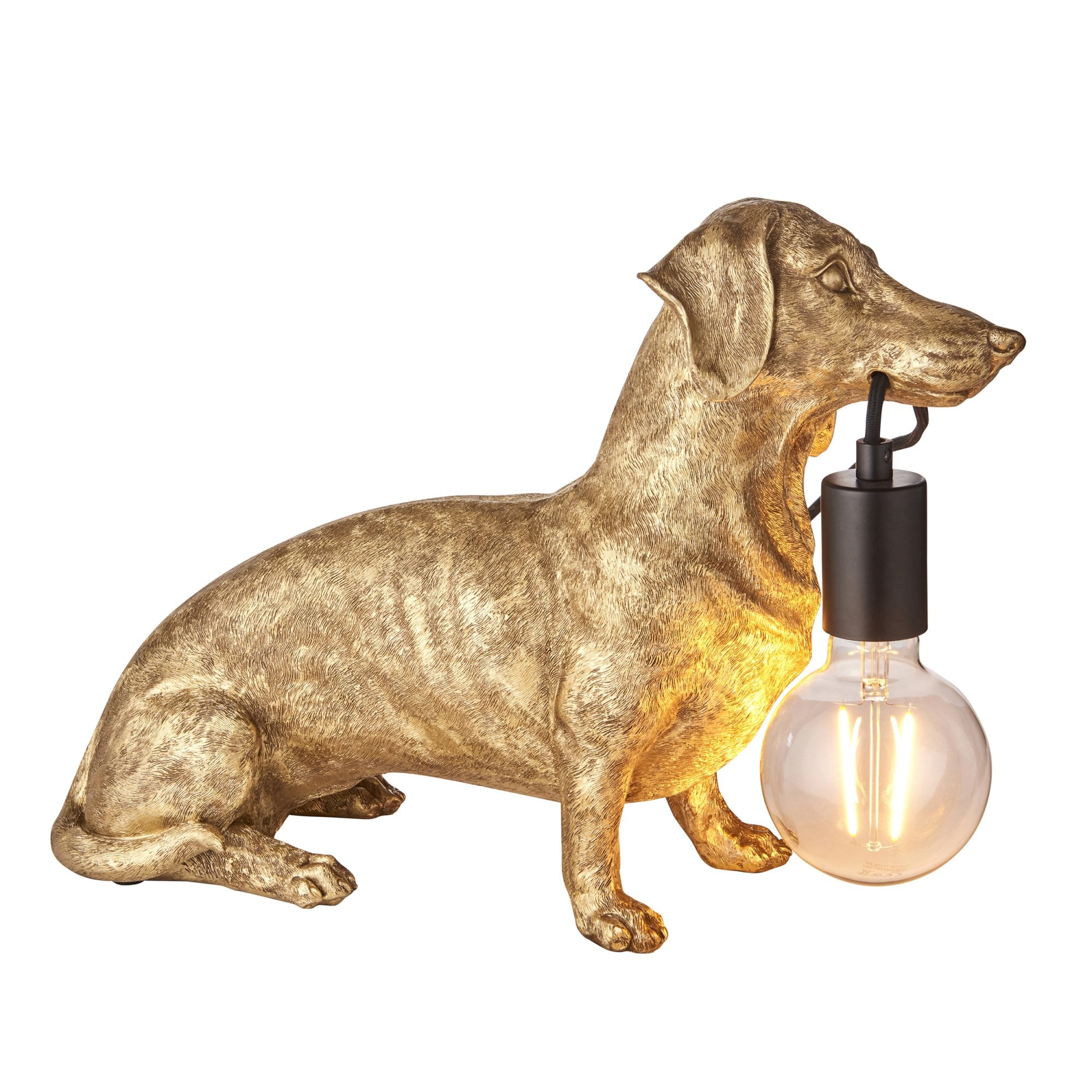 Endon Slinky The Dachshund Table Lamp - Vintage Gold